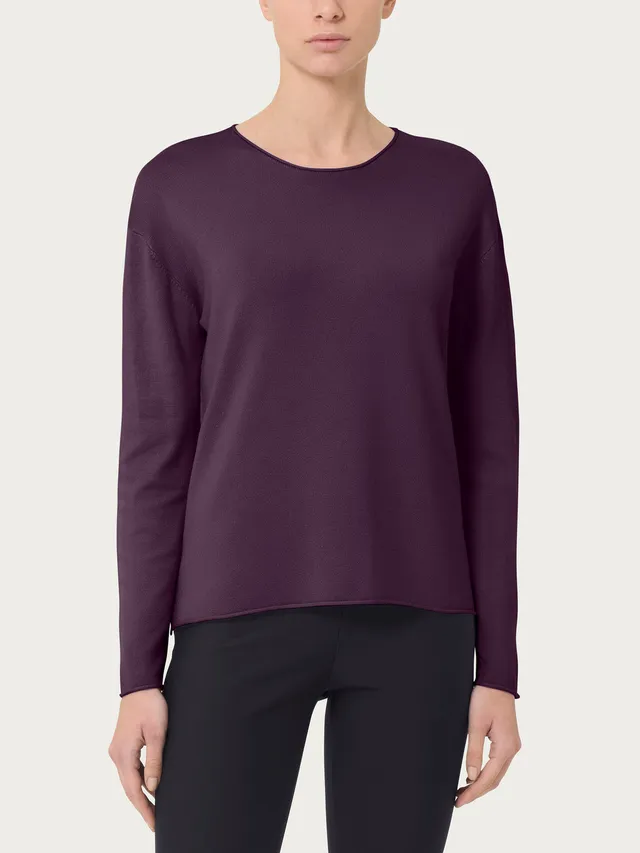 Ragno Four Seasons Maglia Girocollo Prugna Plum Perfect traspirante