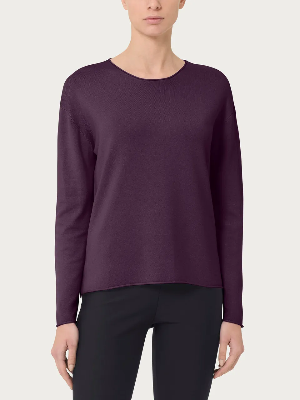 Ragno Four Seasons Maglia Girocollo Prugna Plum Perfect traspirante