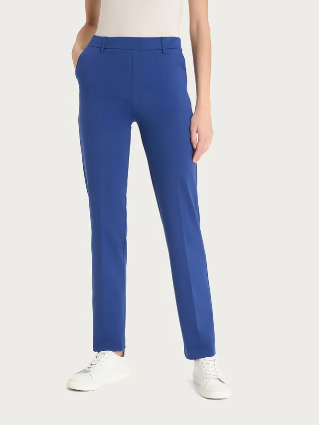 Ragno Compact Light pantaloni dritti blueberry tasche vita elasticizzata