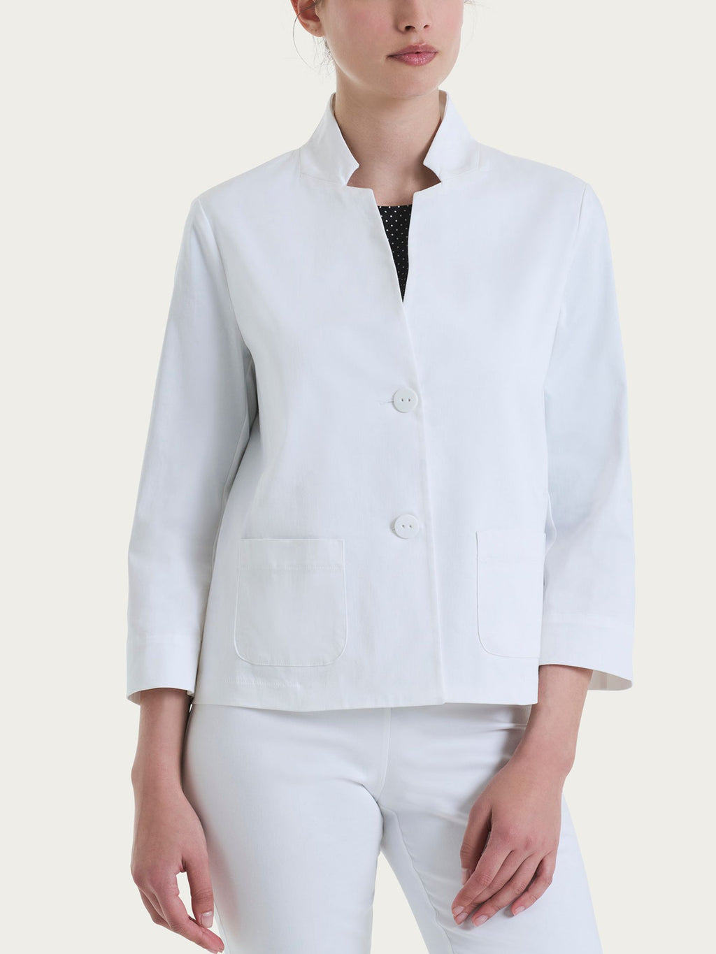 Ragno Satin Power Blazer Corto giacca bianco satin elasticizzato
