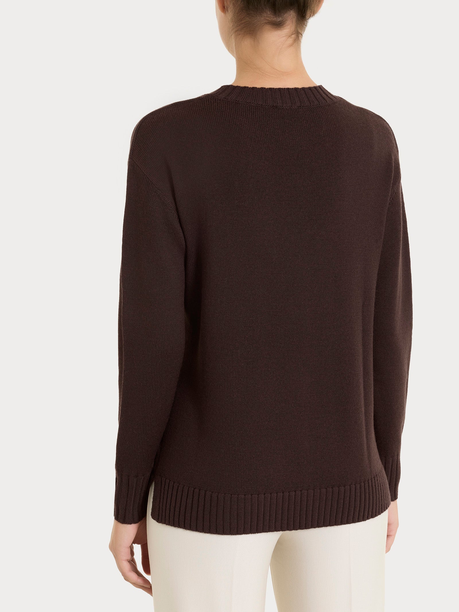 Ragno Merino Soft Girocollo maglia donna Chocolate Torte lana