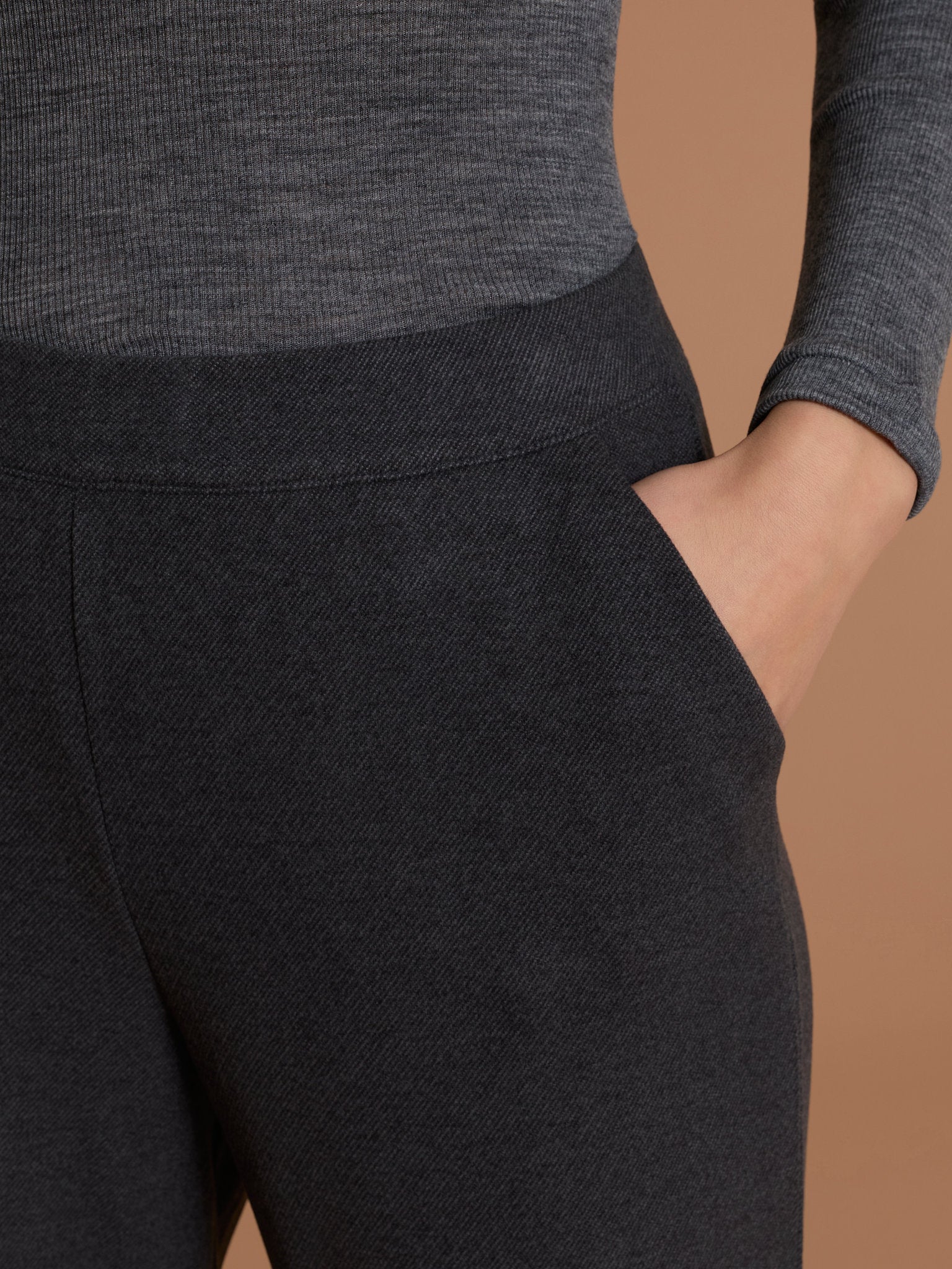 Ragno Flannel Compact The Straight Leg pantalone Oscuro Mel.