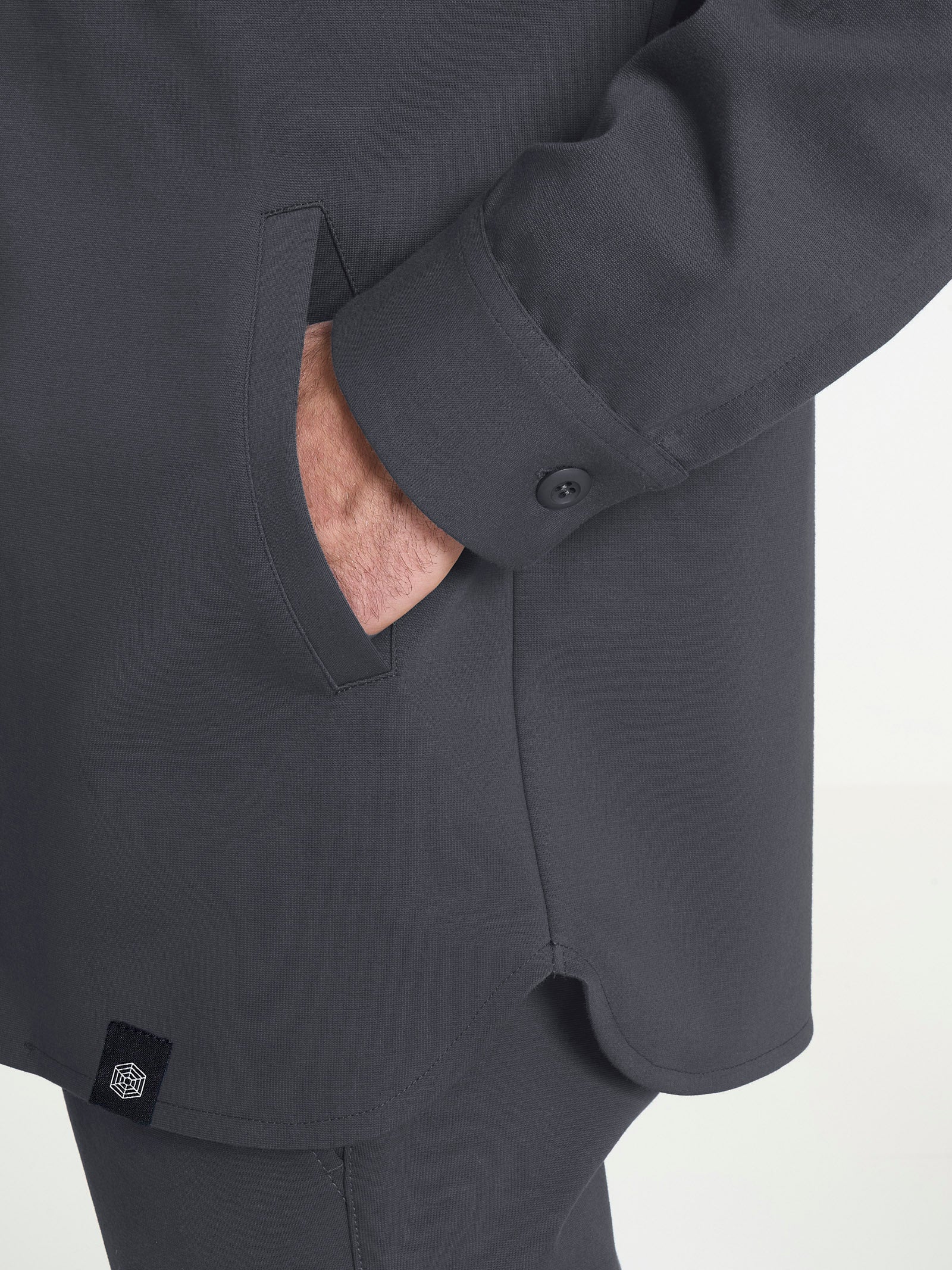 Ragno Cotton Compact shacket cotone grigio utility