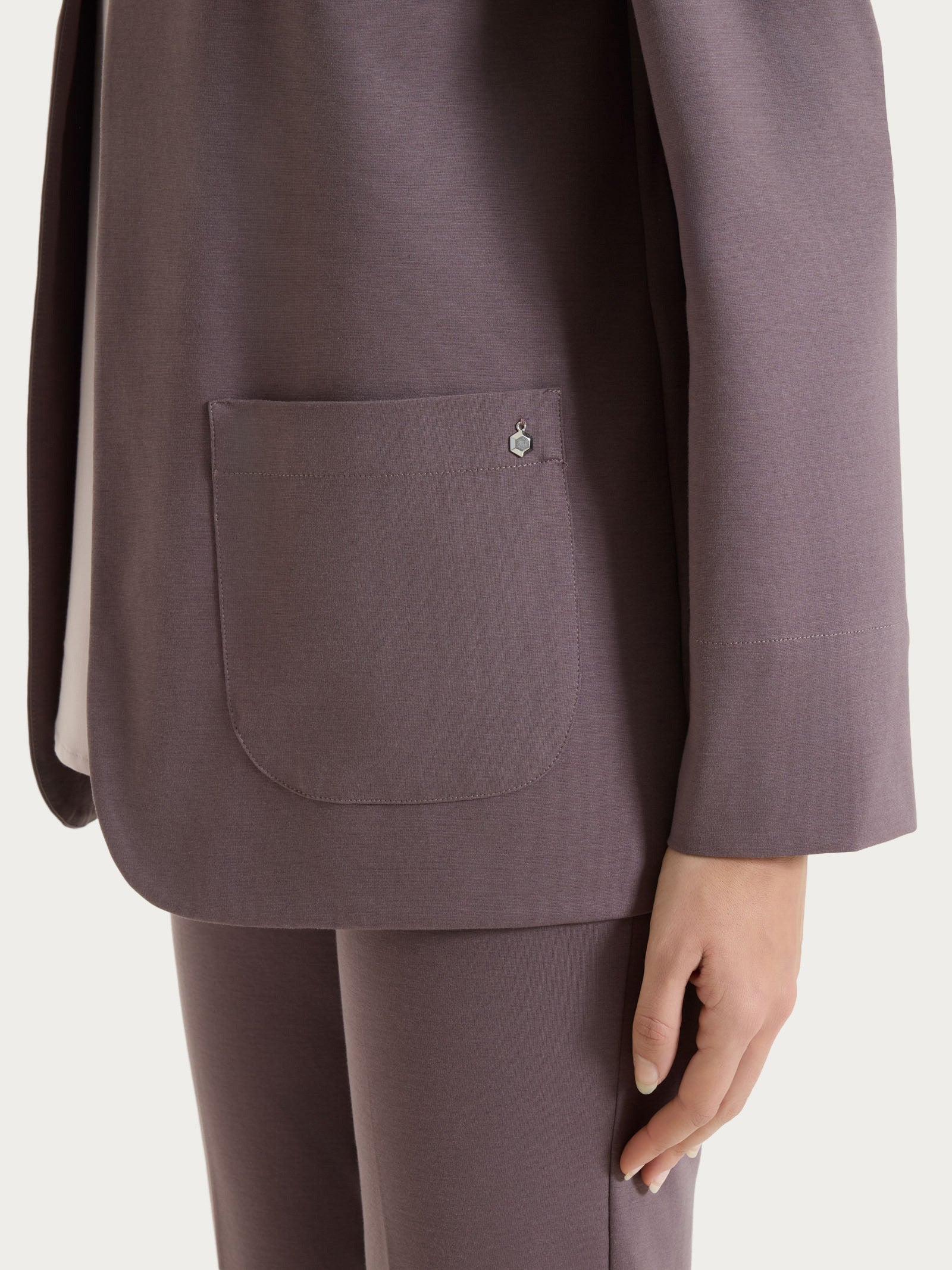 Ragno Compact Light Plum Truffle blazer senza revers