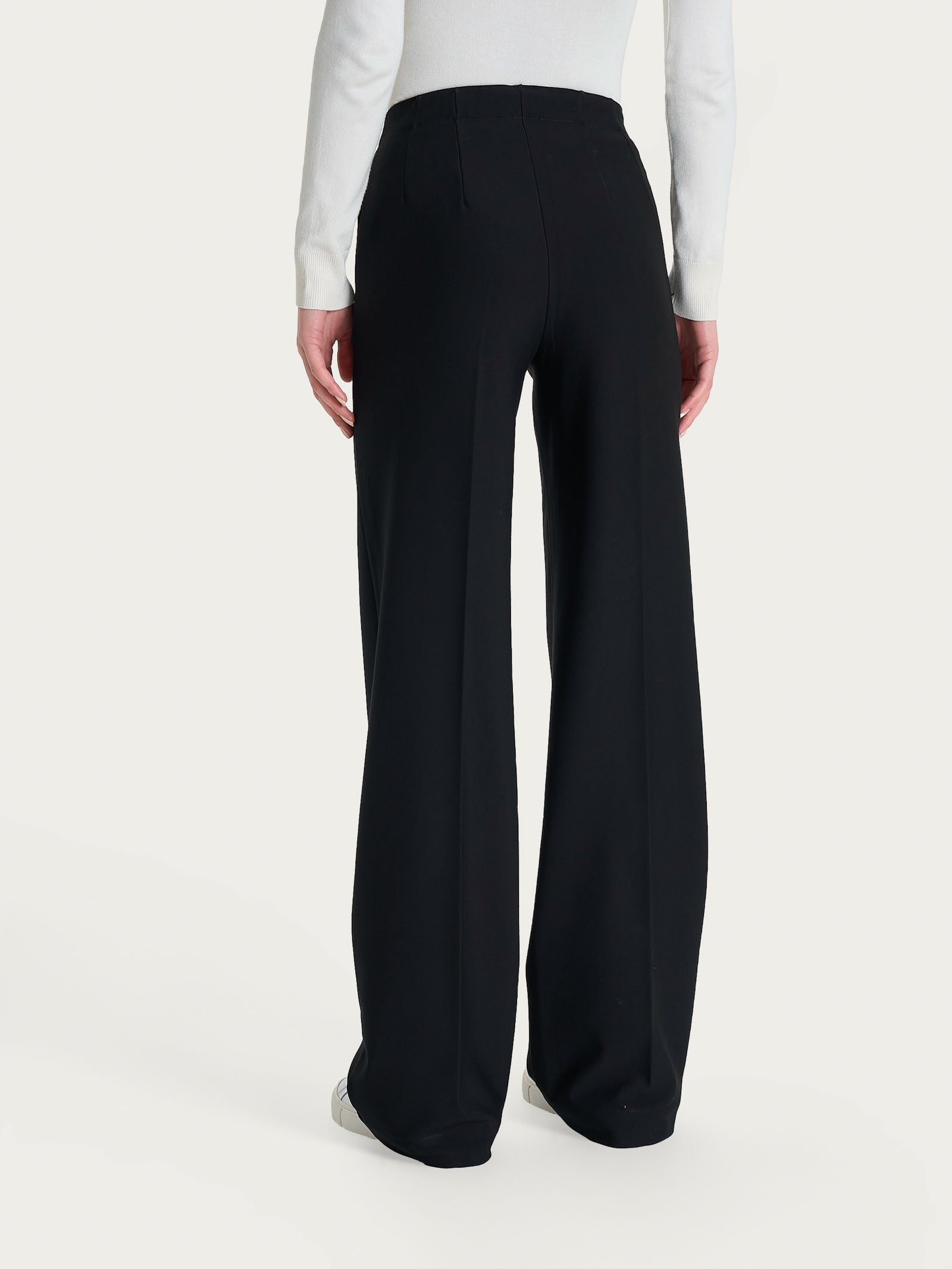 Ragno Compact pantalone ampio Nero tasche gamba larga