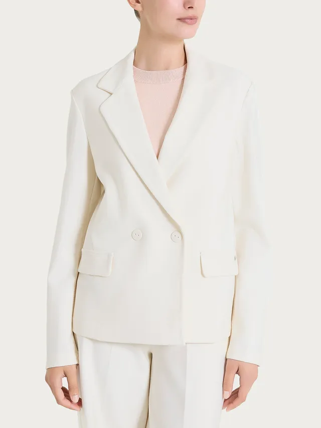 Ragno Compact blazer doppio petto bianco Avorio