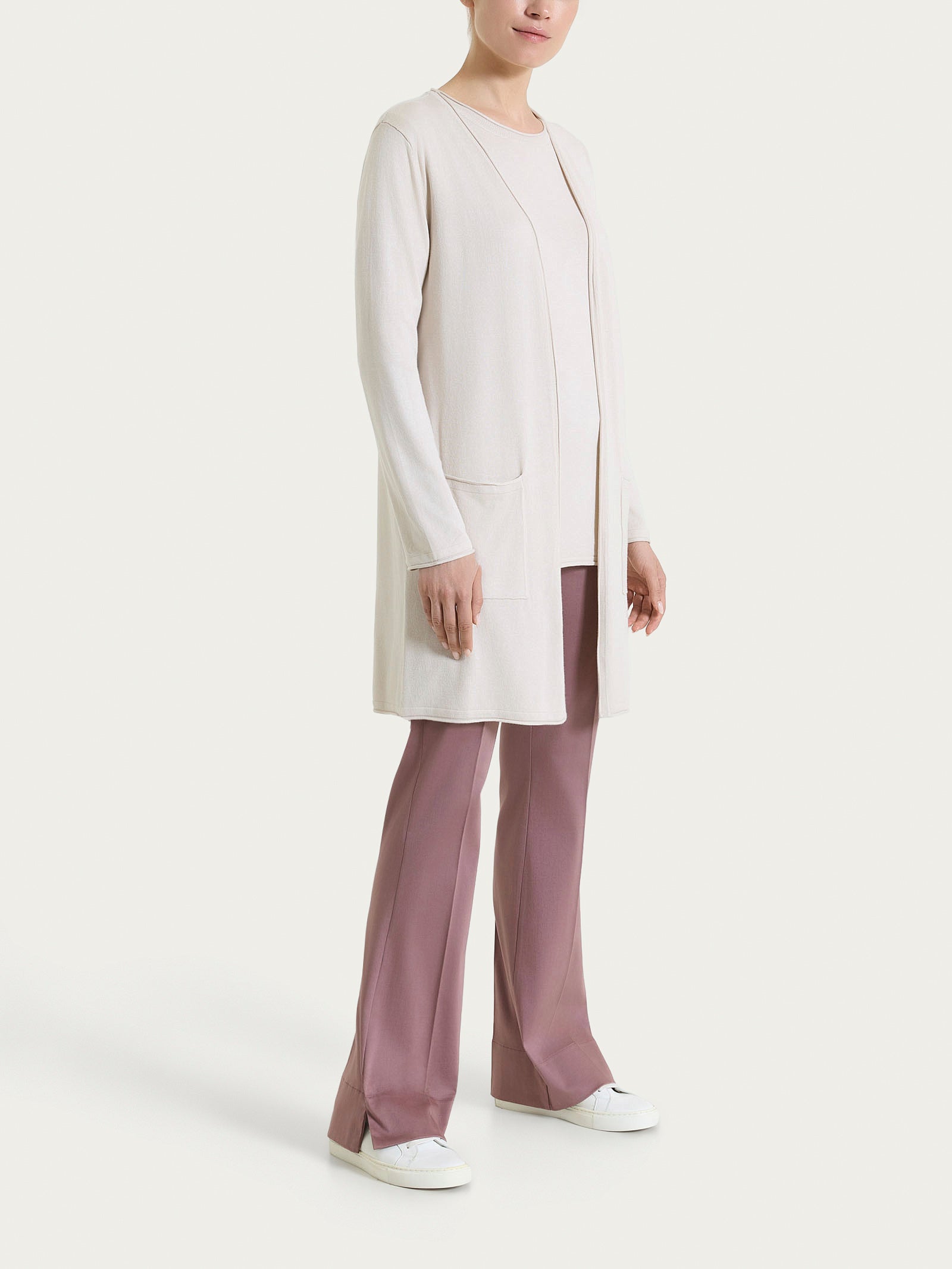 Ragno Satin Power Pantalone Flare Twilight Mauve Cotone