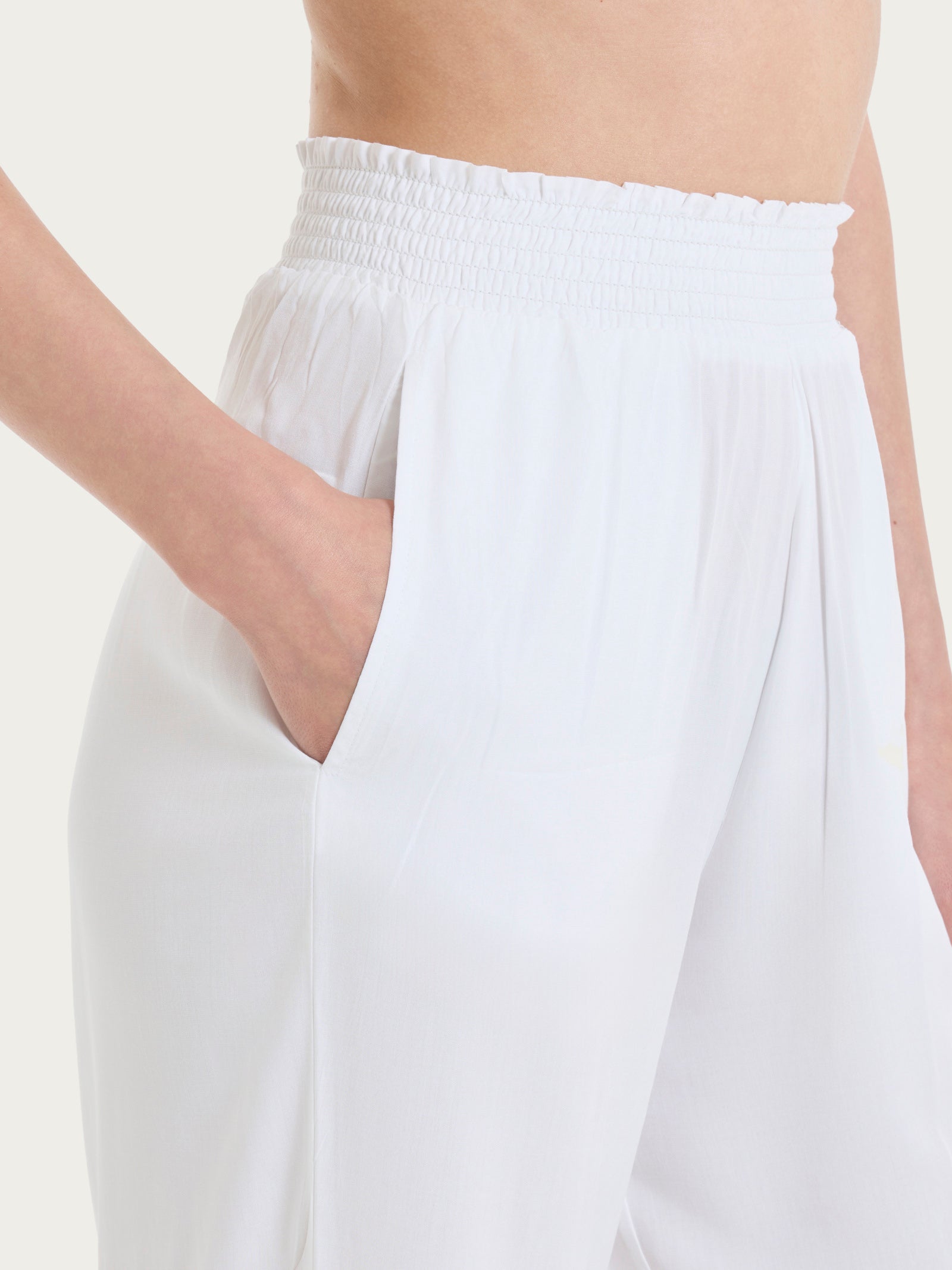 Ragno EcoSeta Pantalone Ampio Wide Leg Bianco