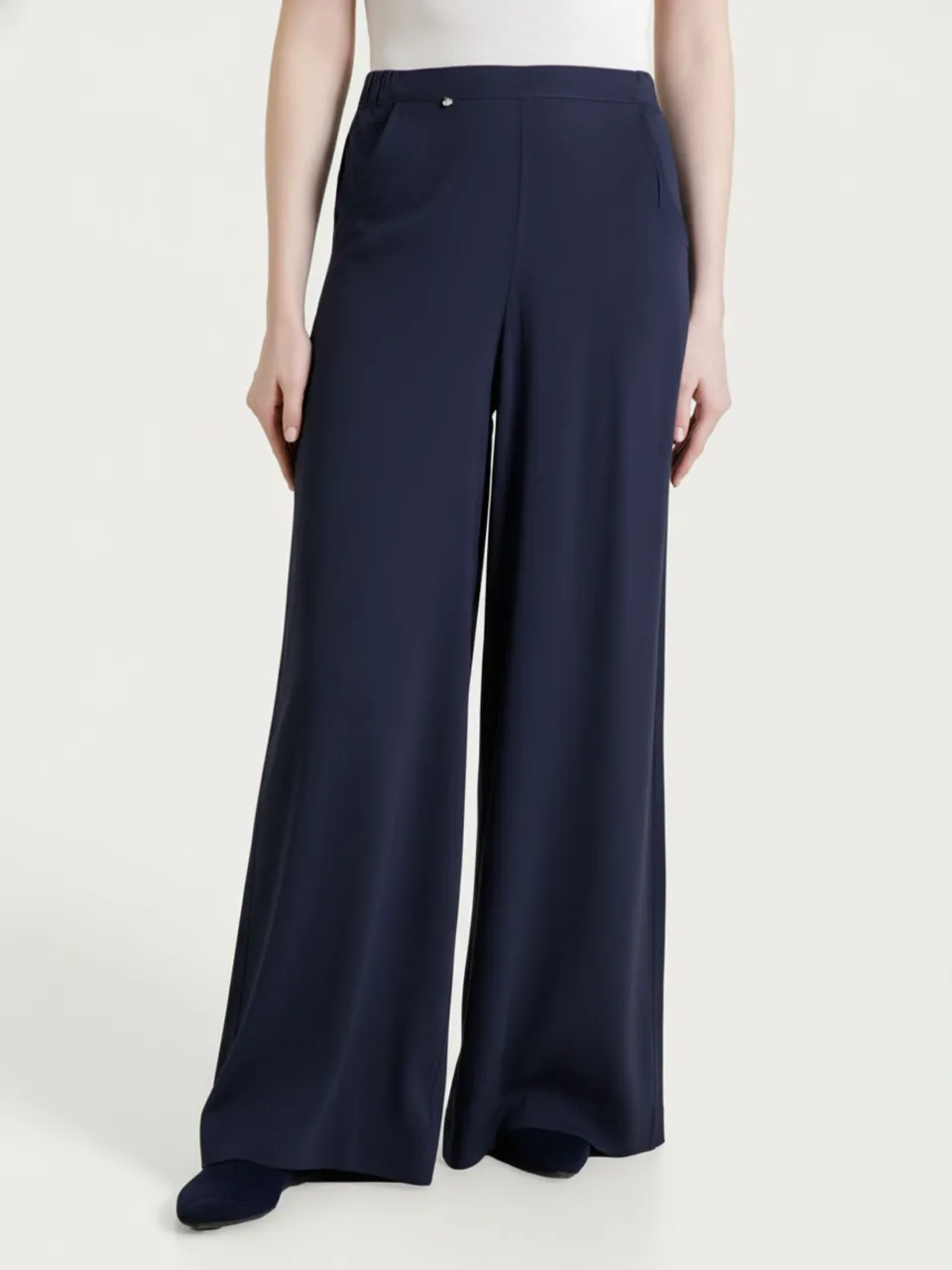 Ragno Viscosa Summer Pantalone Palazzo Bleu wide leg