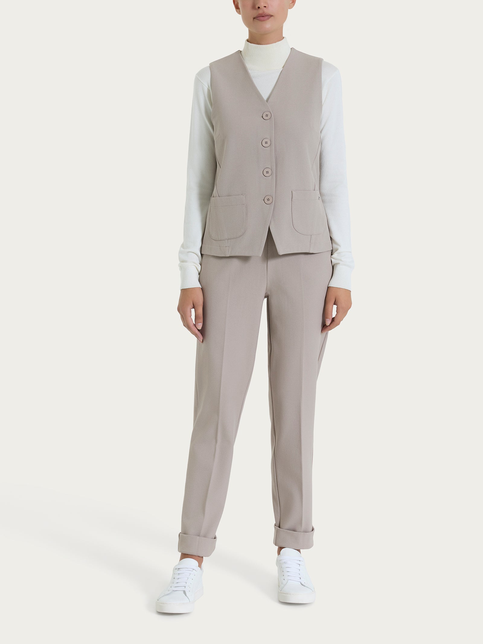 Ragno Flannel Twill Gilet 4 Bottoni Nude