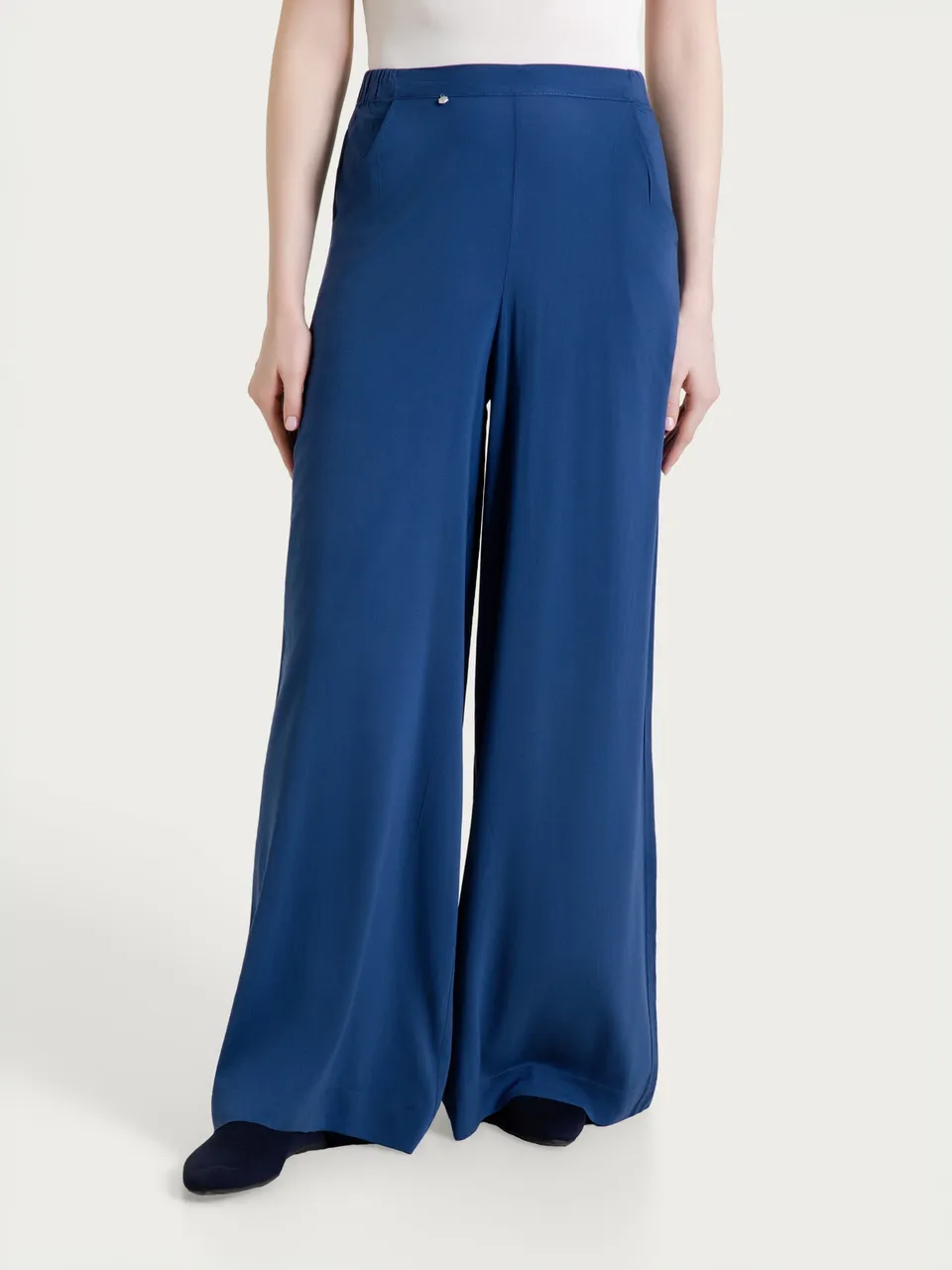 Ragno Pantalone palazzo tasche Oceana voile stretch