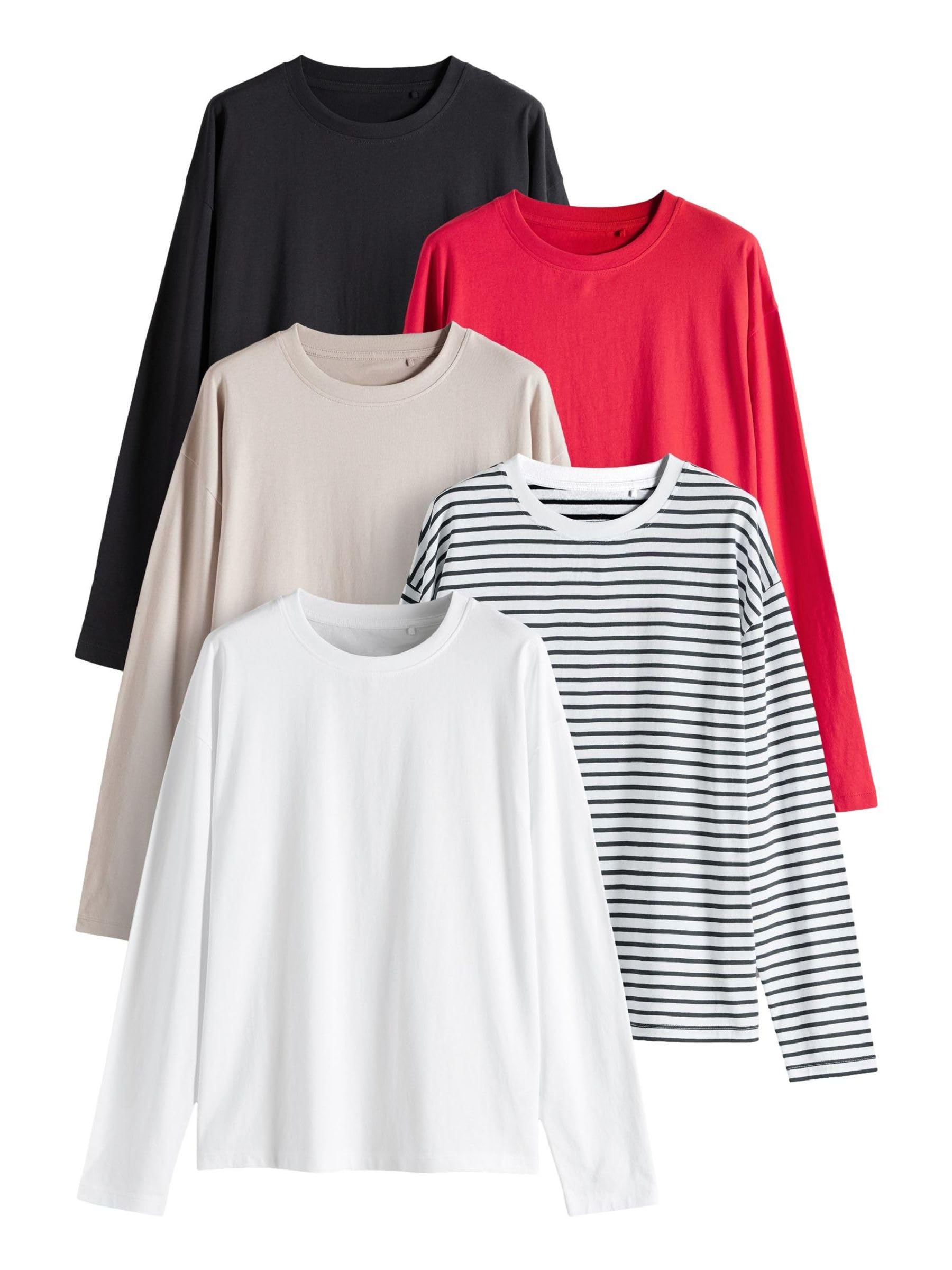 Geo Next The Set t-shirt cotone donna maniche lunghe 5 pezzi