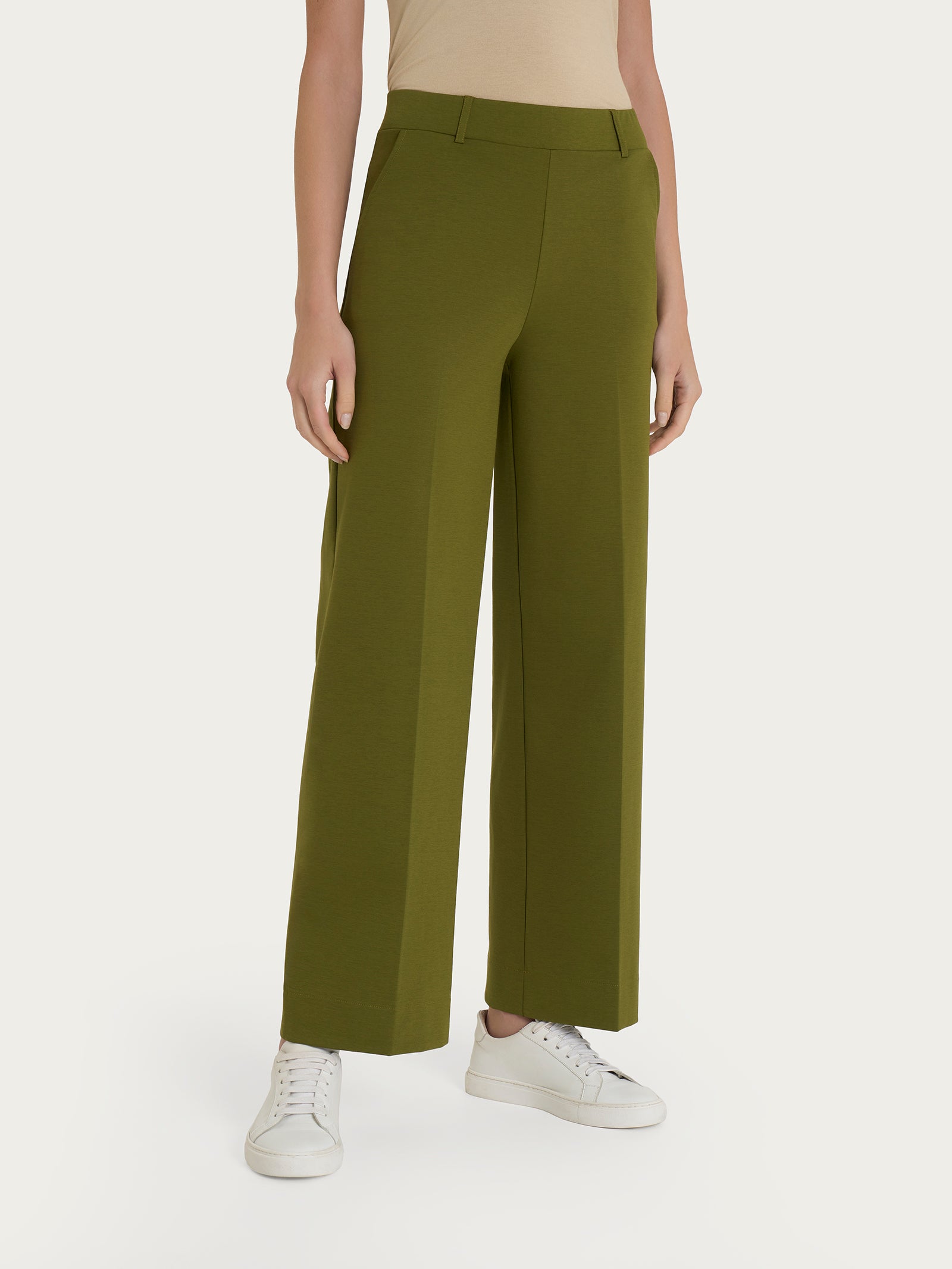 Ragno Compact Light Pantalone Ampio Sphagnum wide leg donna