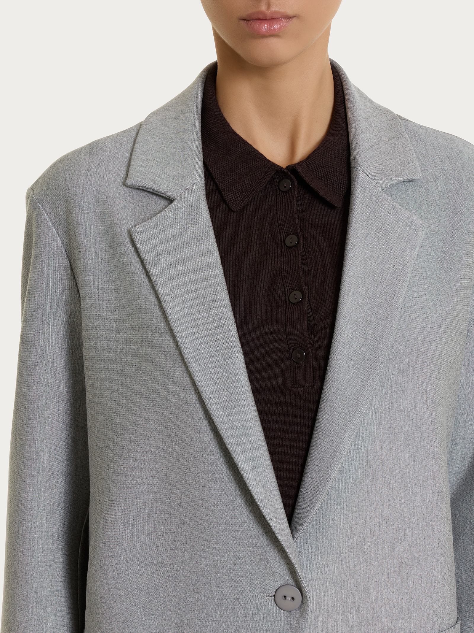 Ragno Compact blazer over un bottone Grigio Mel. elasticizzato