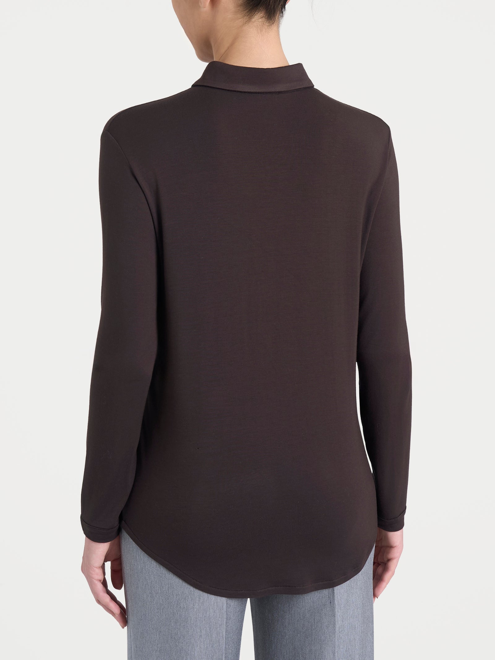 Ragno Eco Viscosa Camicia Manica Lunga Donna Chocolate morbida