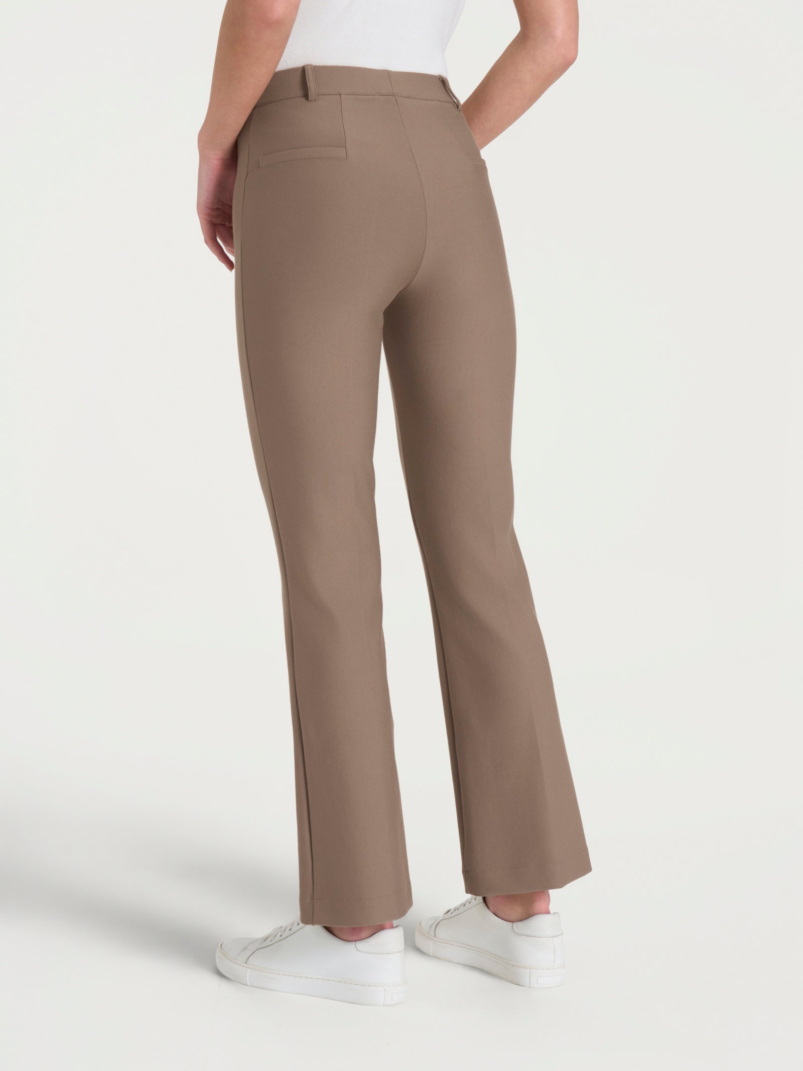 Ragno Compact Pantalone Flare Caviglia Marrone Viscosa