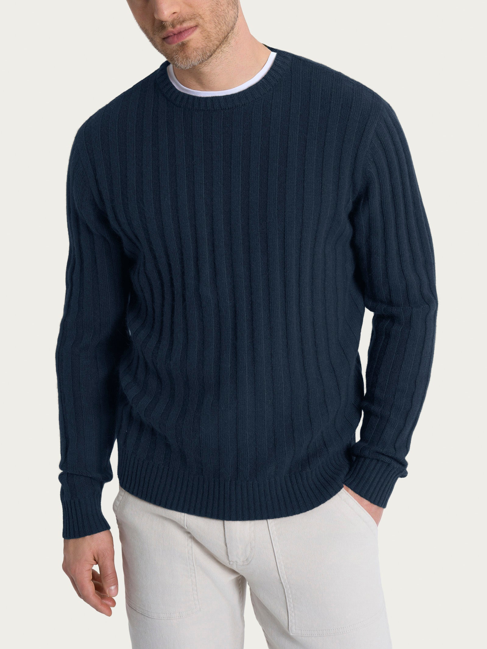 Ragno Natural Soft Pull Uomo Bleu girocollo costa