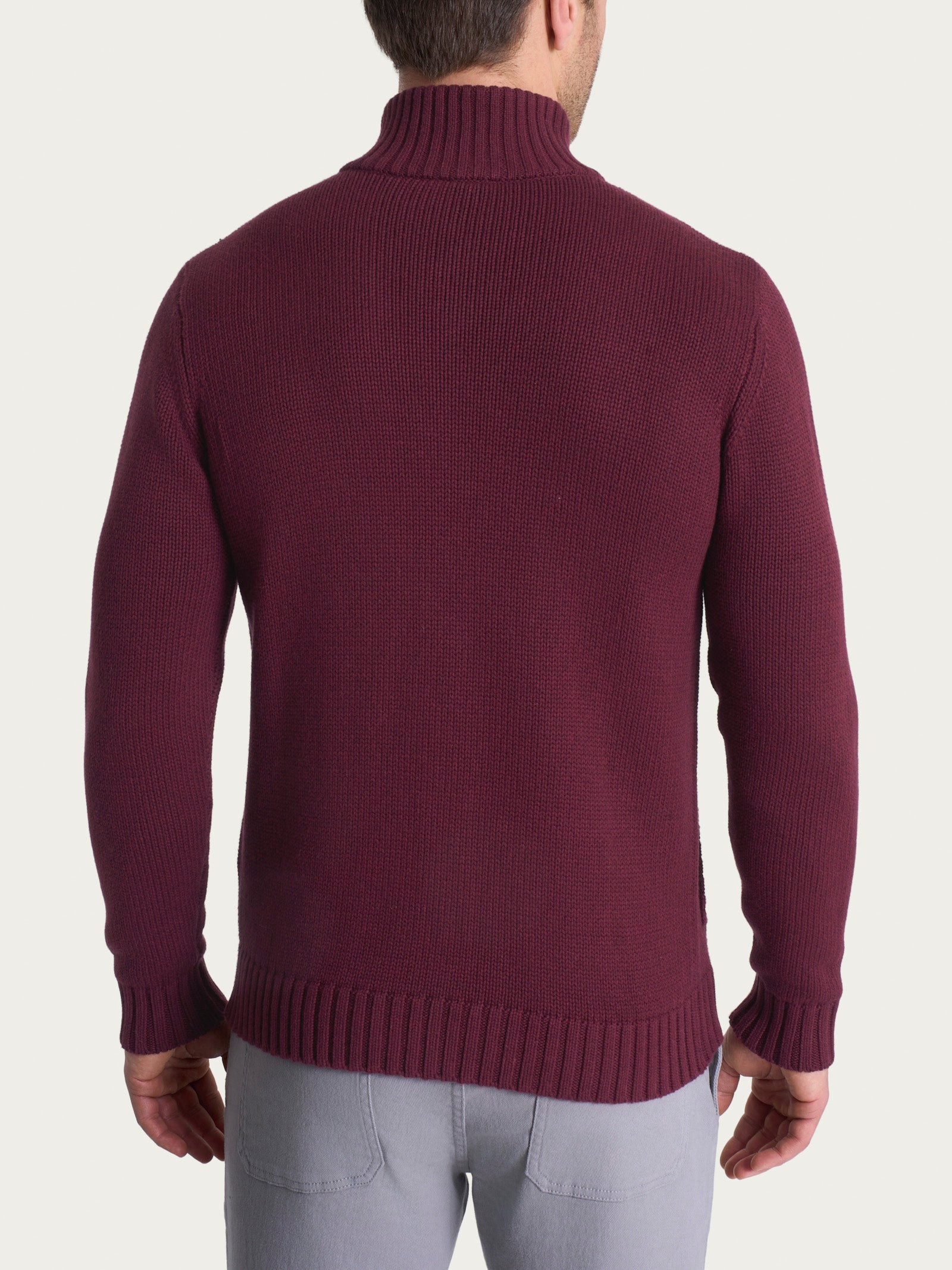 Ragno Winter Cotton cardigan uomo zip viola fig melange