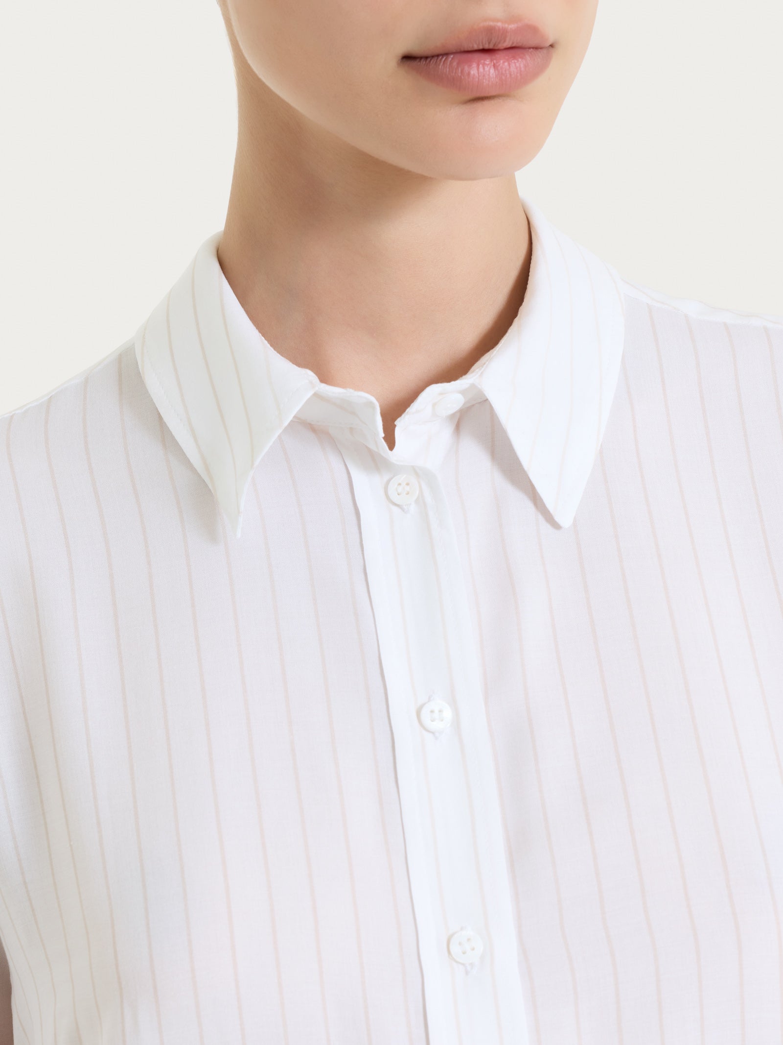 Ragno EcoSeta Camicia Righe Champignon manica lunga