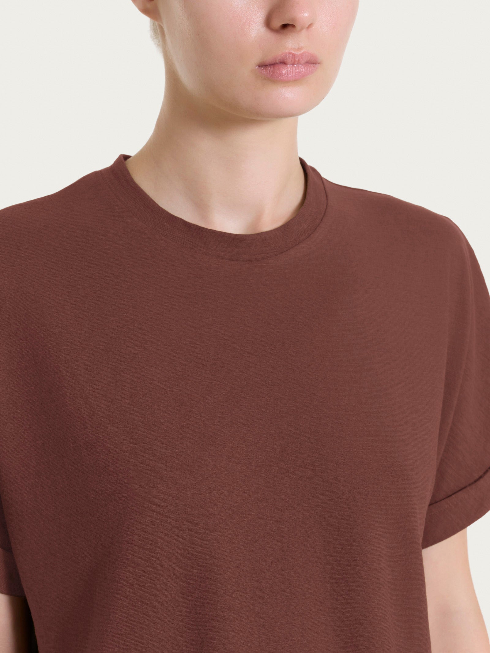Ragno Slub Jersey maglietta Cappuccino puro cotone