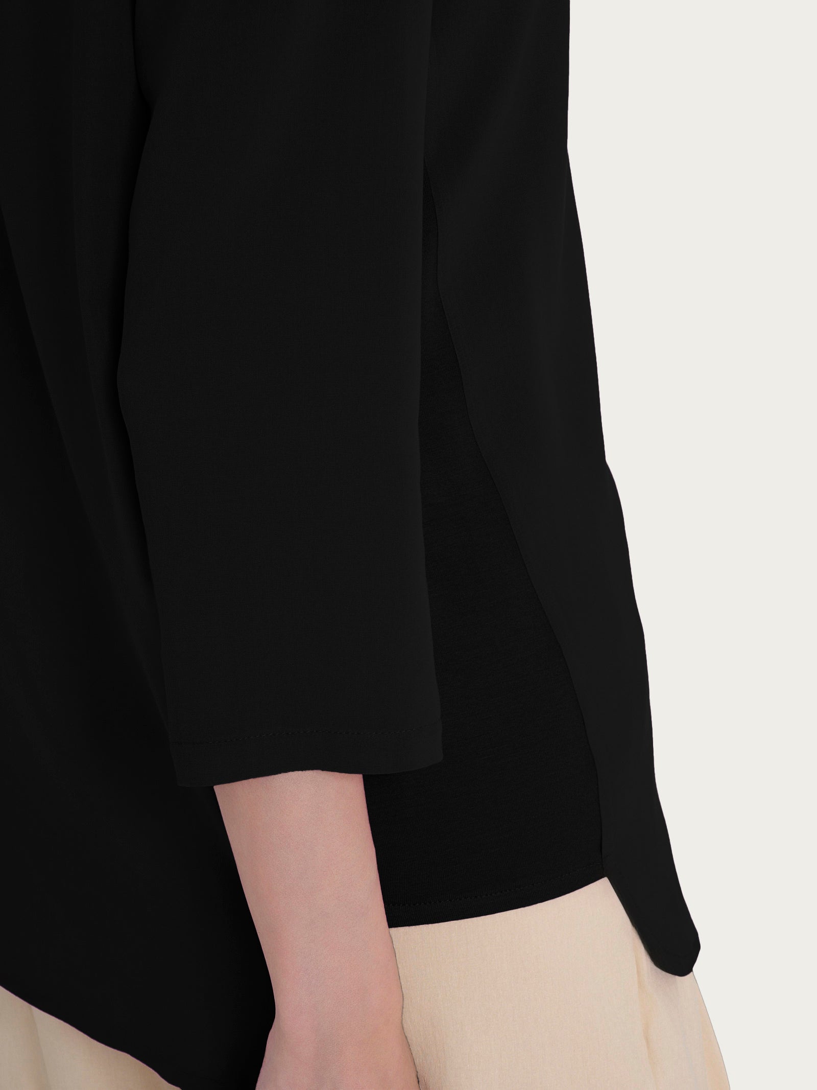 Ragno Viscosa Summer maglia girocollo inserto laterale nero