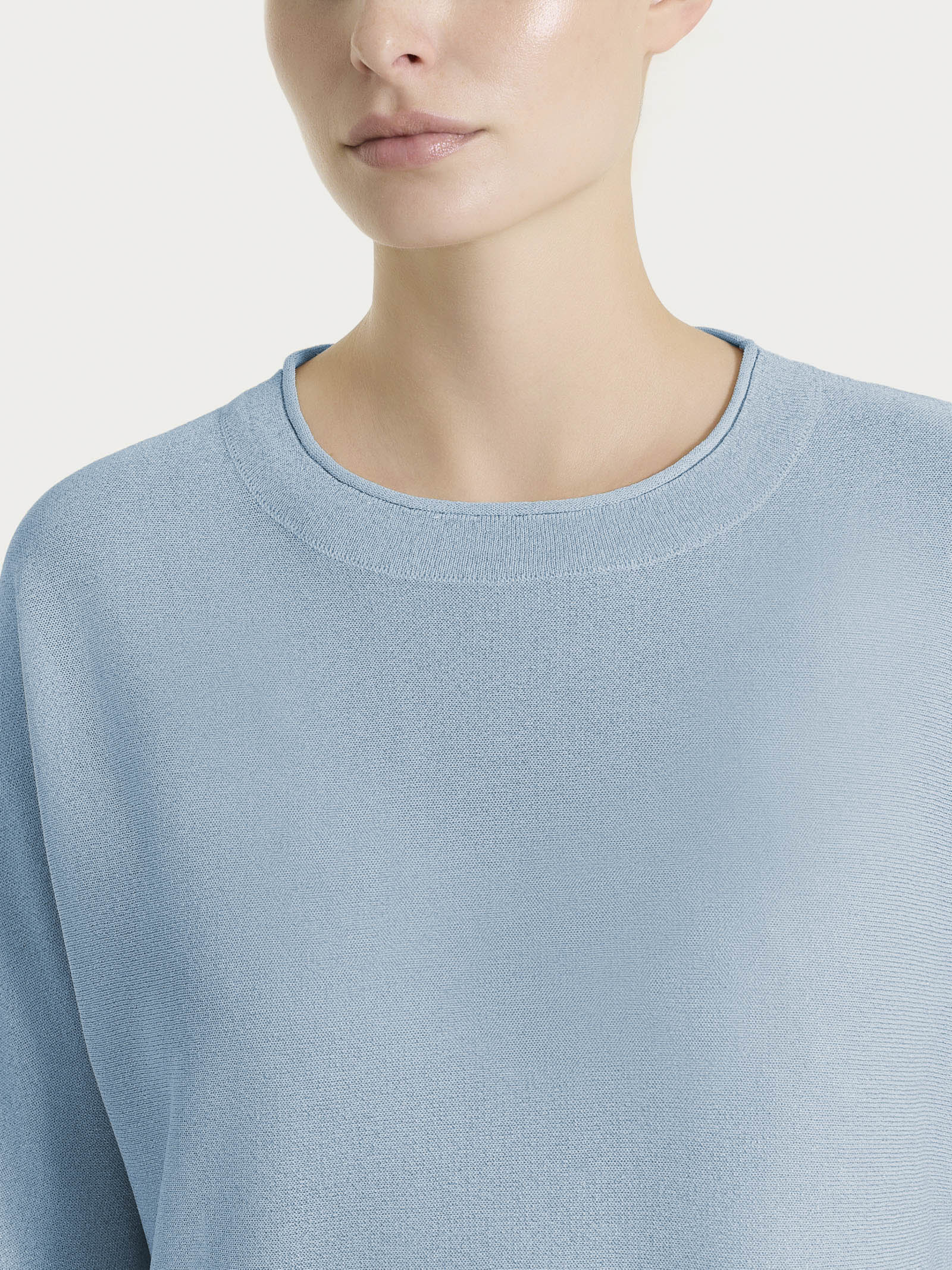 Ragno Maglia Pipistrello Crêpe Lurex Dusty Blue