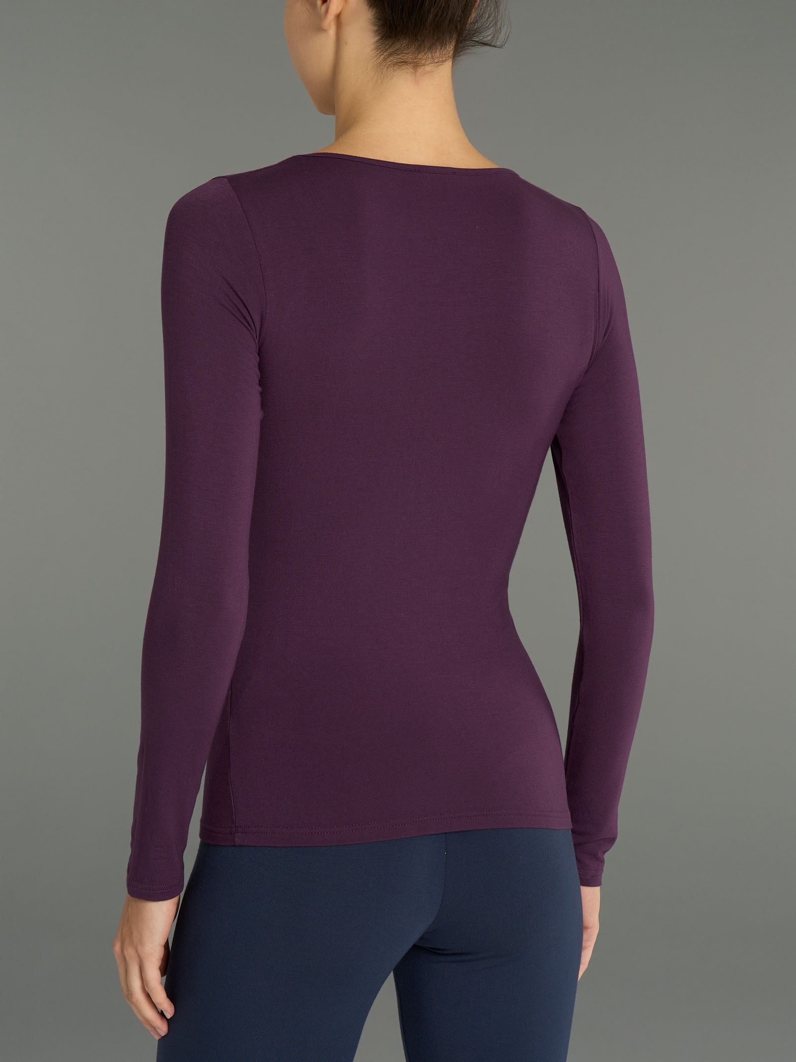 Ragno Viscosa Summer Maglietta Girocollo Plum Perfect manica lunga