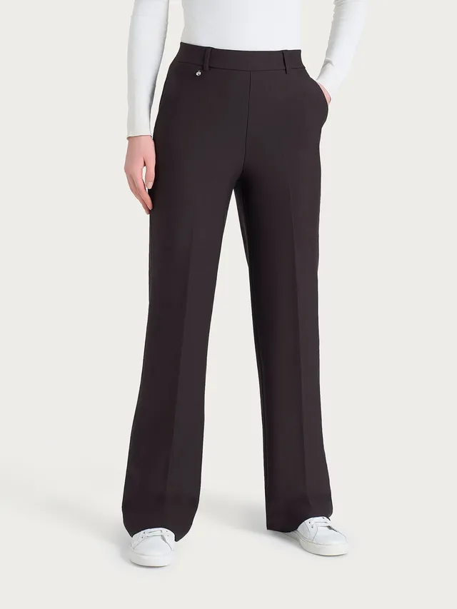 Ragno Compact pantalone donna wide leg marrone