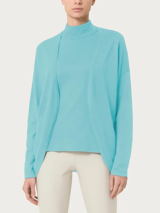 Ragno Four Seasons Cardigan Aperto Donna Nile Blue Viscosa