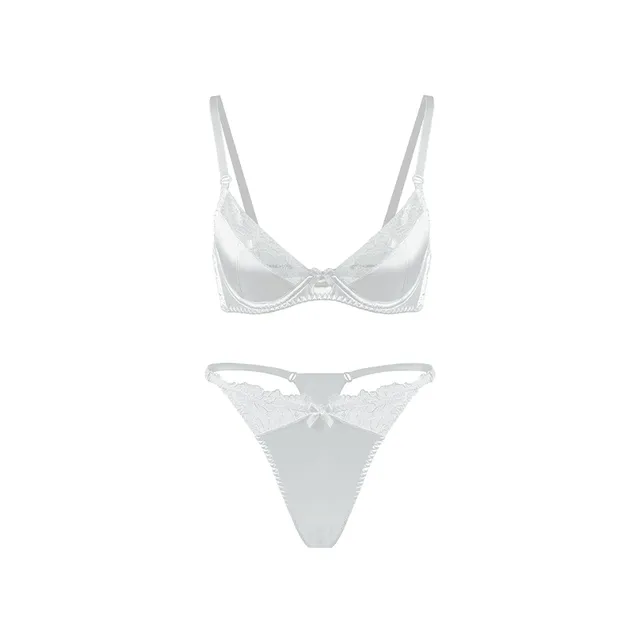 Maria Grazia Severi Satin Lace completo intimo bianco raso e pizzo