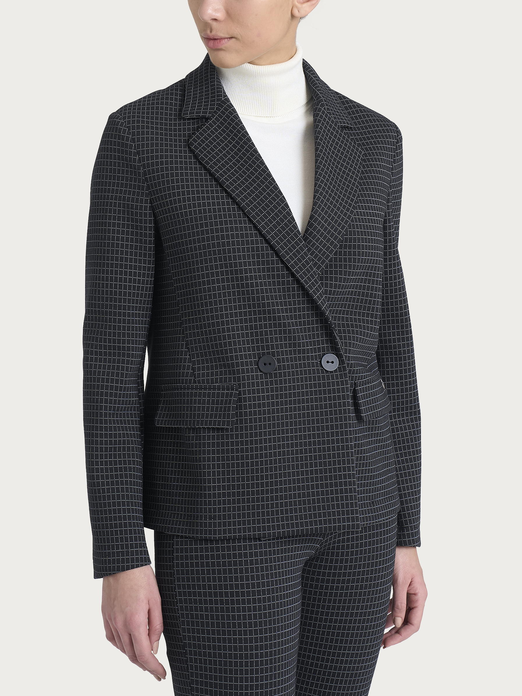 Ragno Eco Jacquard Blazer Doppio Petto giacca Nero check regular