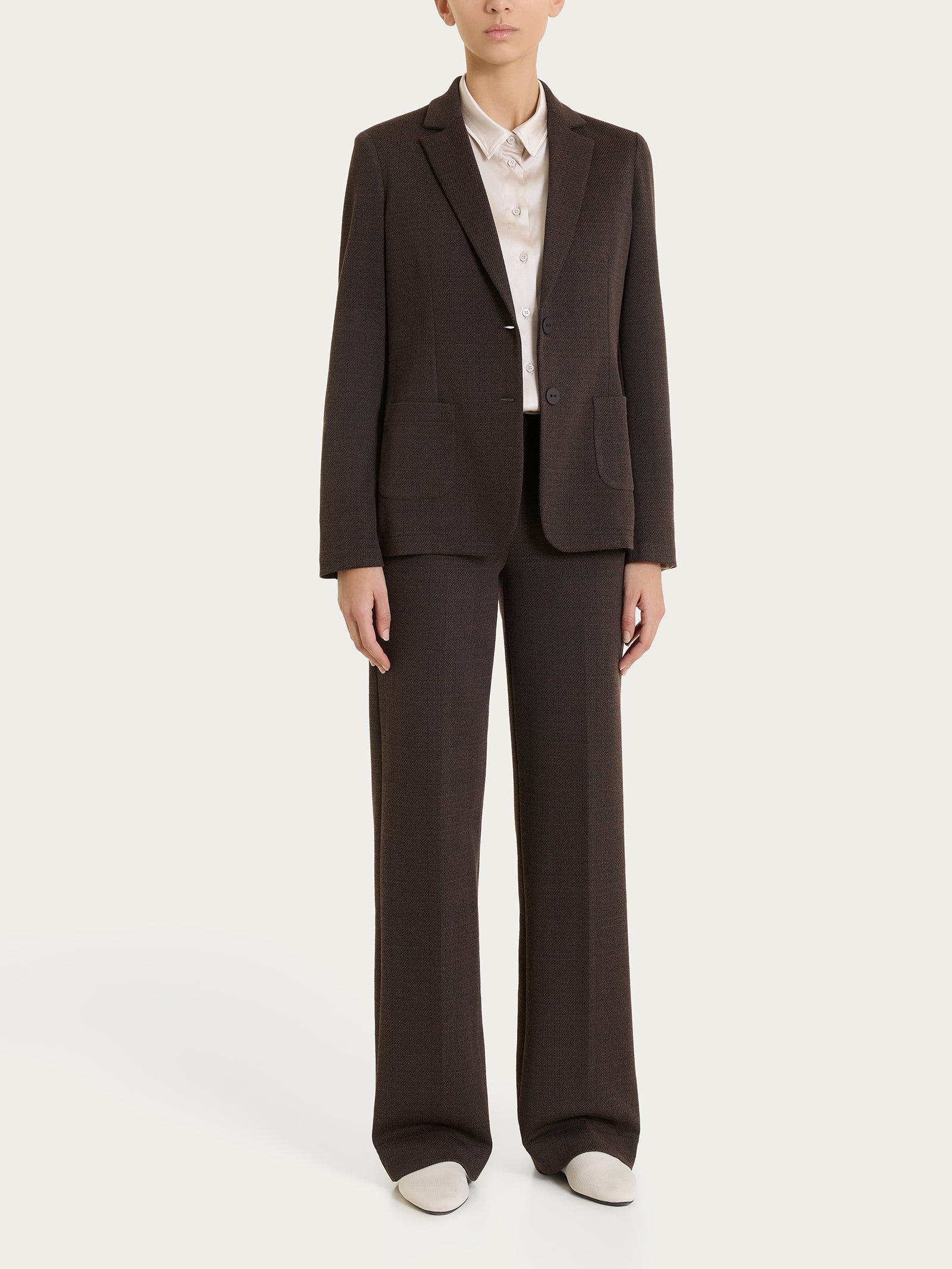 Ragno Compact blazer giacca donna marrone tweed 2 bottoni