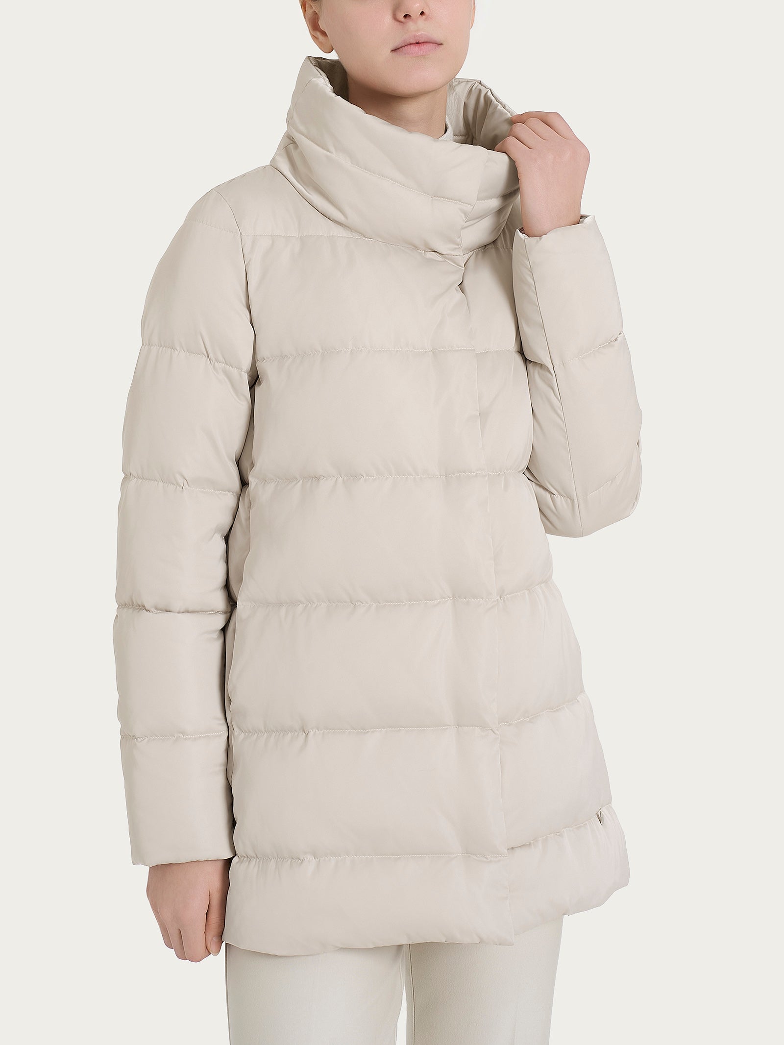 Ragno Vegan Fur Piumino Donna Champignon con Cappuccio