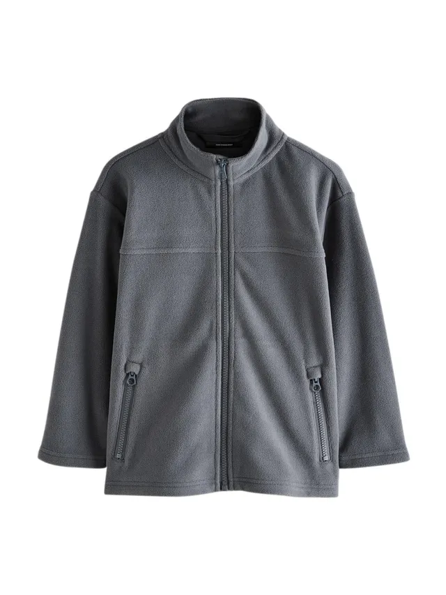 Next giacca pile ragazzo zip tasche taglia 104 grigia