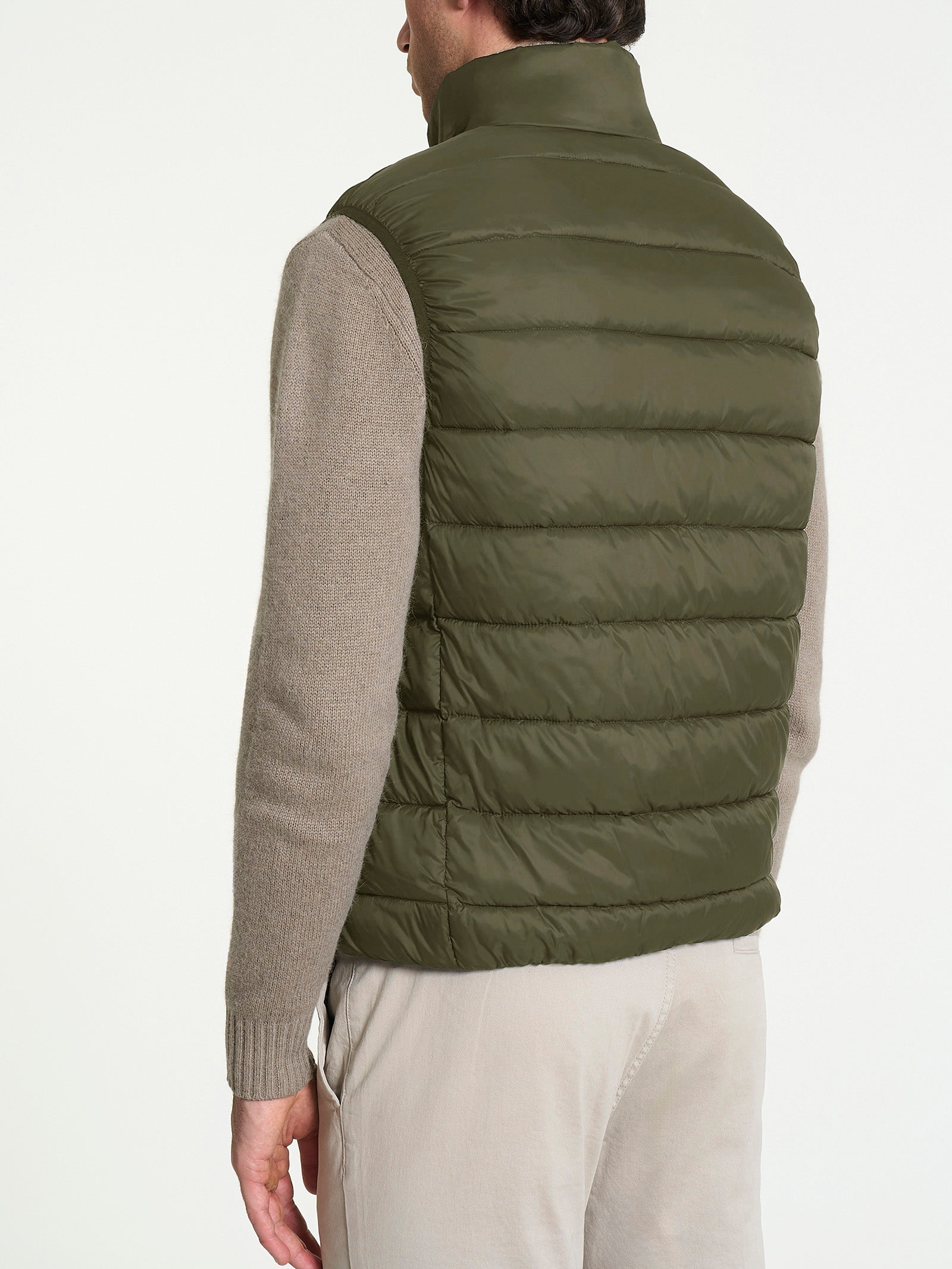 Ragno Vegan Down Piumino Smanicato Uomo Dark Olive Leggero