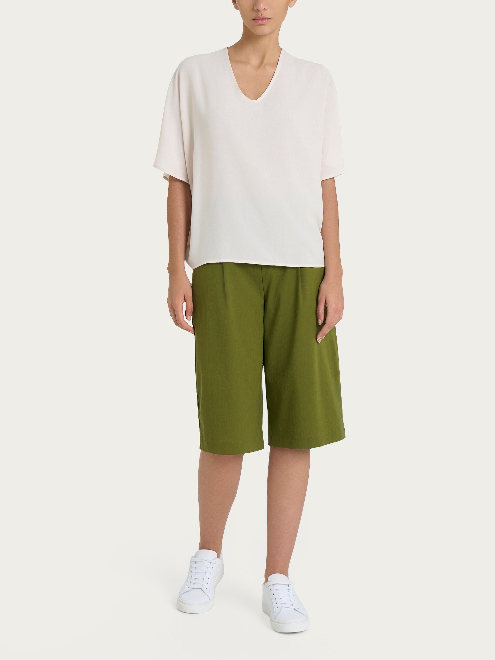Ragno EcoSeta Blusa Scollo V Champignon Manica Gomito