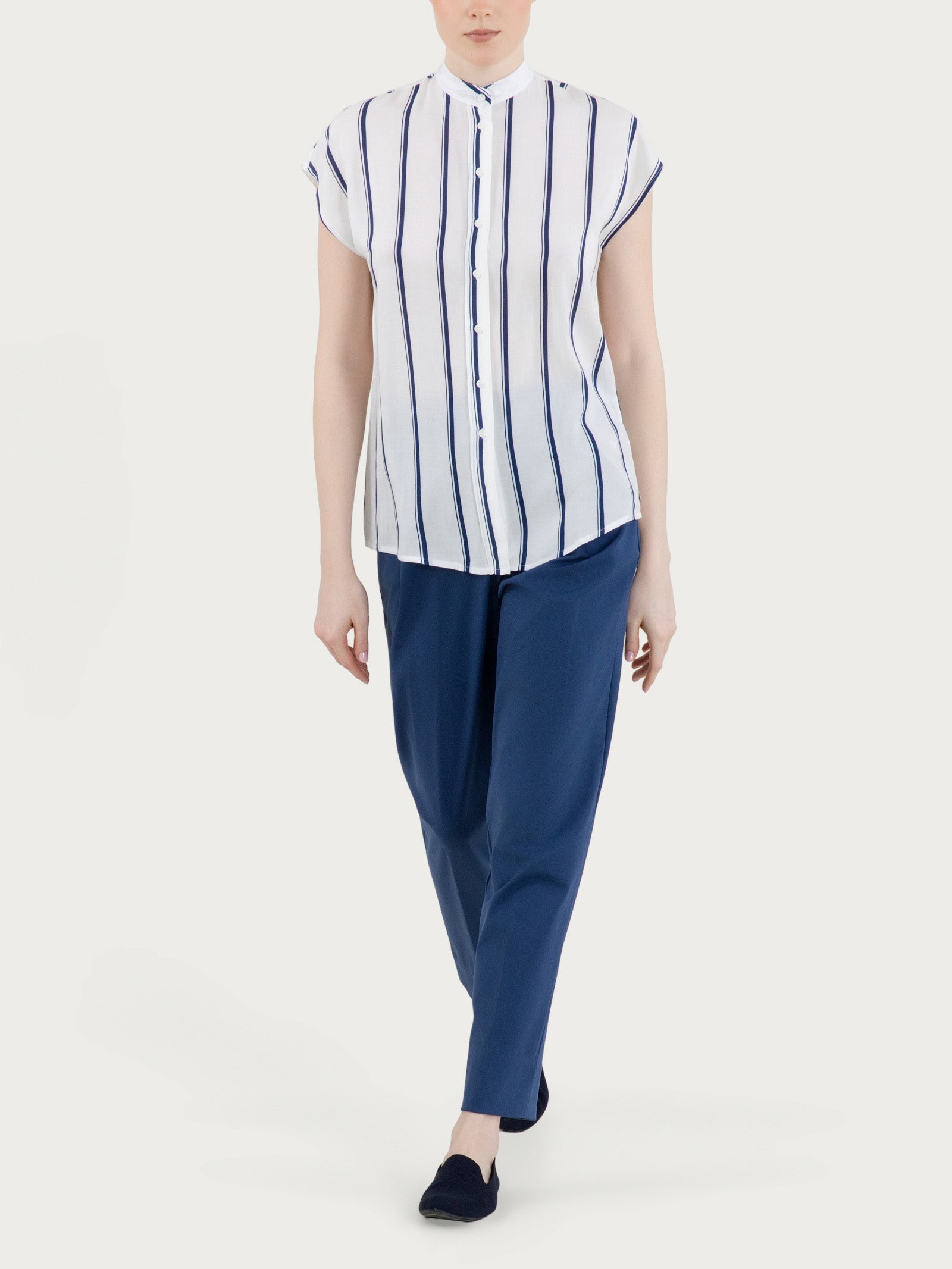 Ragno EcoSeta Camicia Rigata Oceana viscosa
