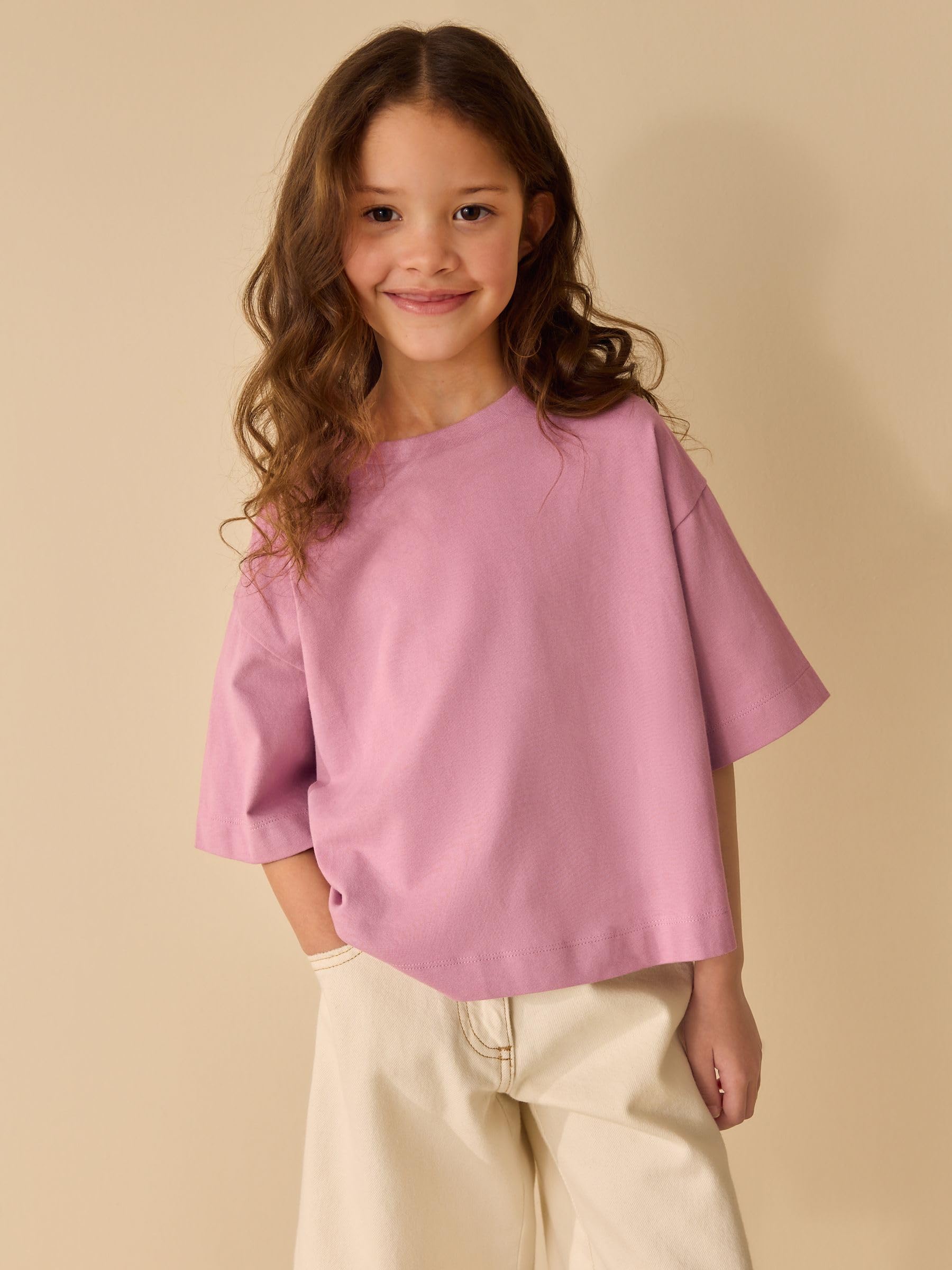 Next Oversize t-shirt bambina 5 pezzi 134 squadrate