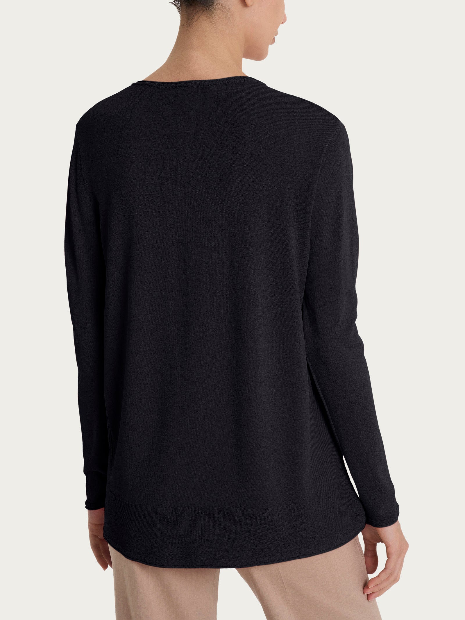 Ragno Cardigan Aperto Bottoni Crepe Viscosa Nero