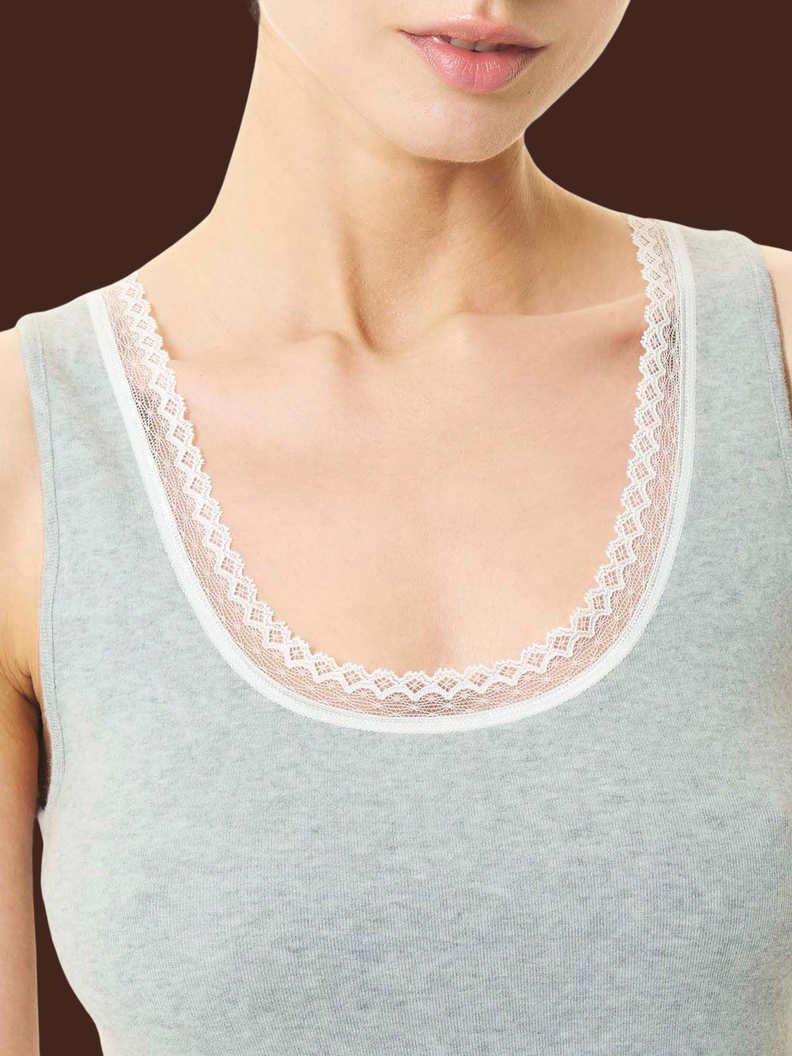 Ragno Thermo Cotton canottiera spalla larga argento caldo cotone