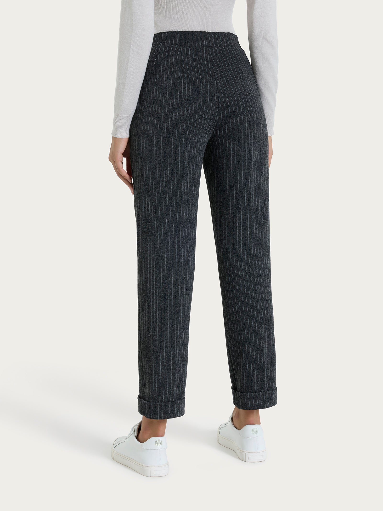 Ragno The Straight Leg pantalone gessato Fant.Oscuro Mel