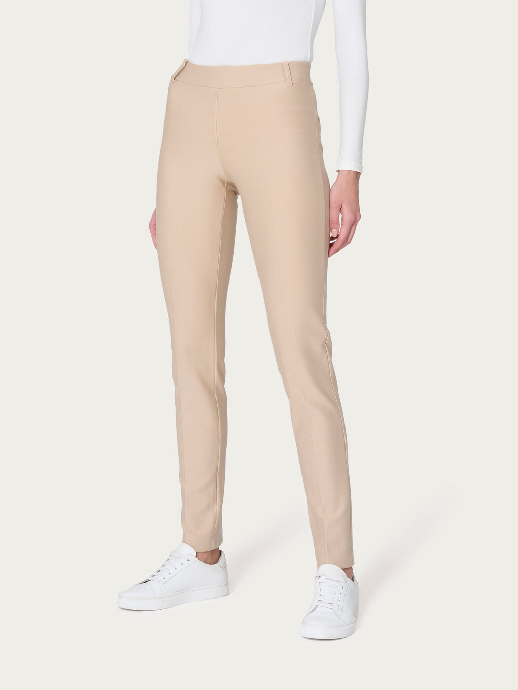 Ragno Compact pantalone sigaretta donna crema tinta unita skinny