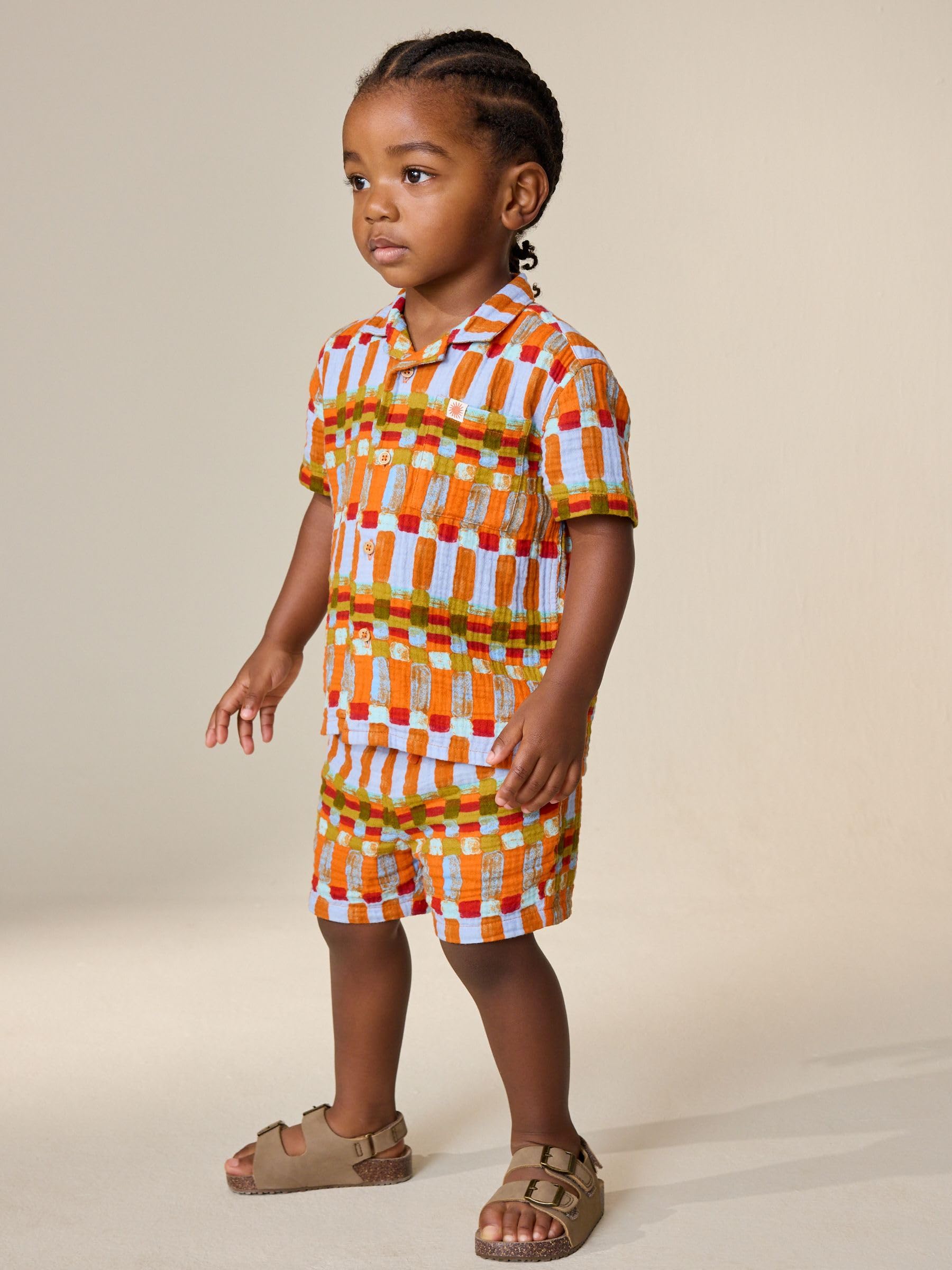 Next completo bambino camicia shorts riga multi