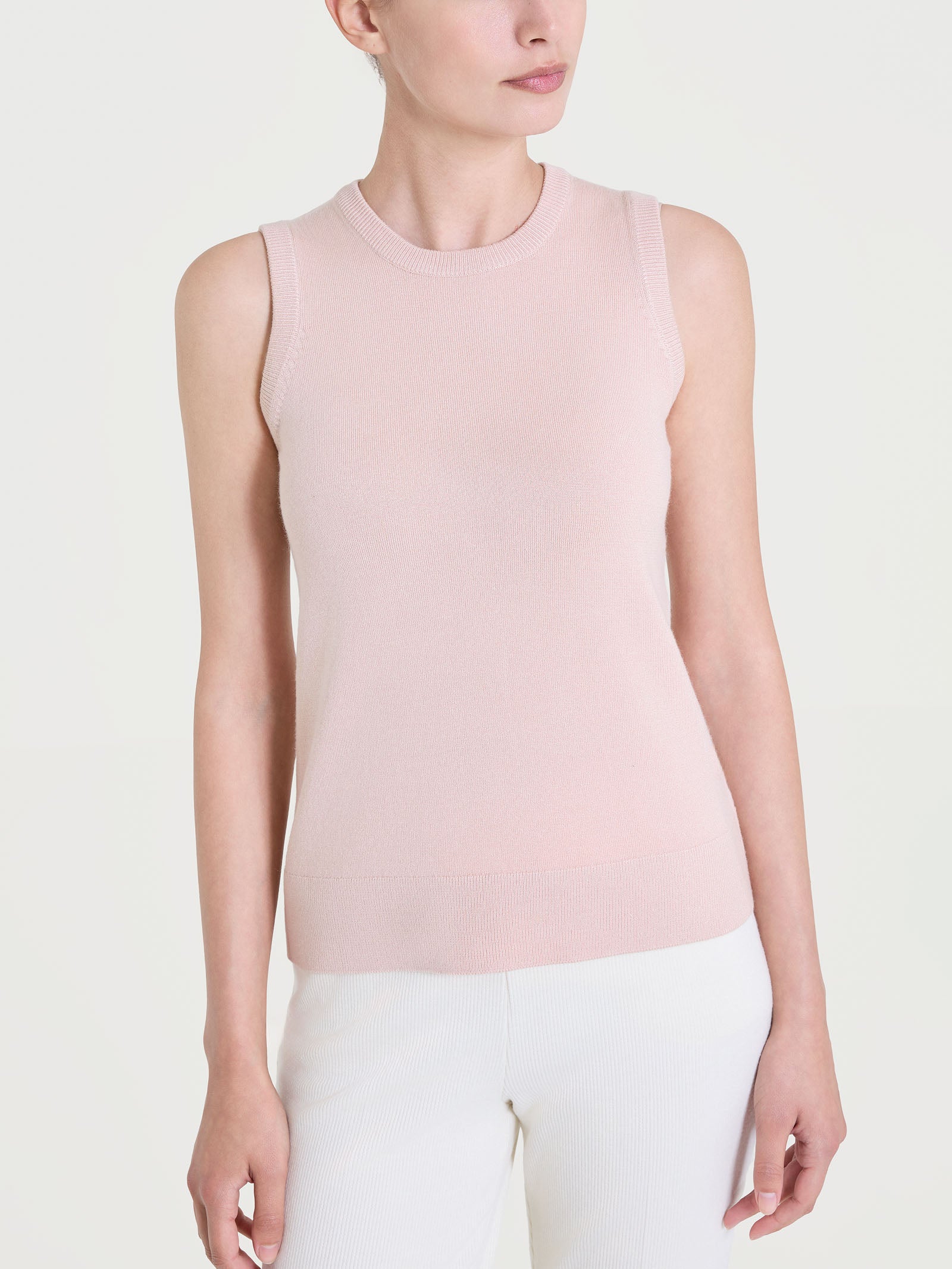 Ragno Four Seasons Maglia Smanicata Cameo Rose in viscosa