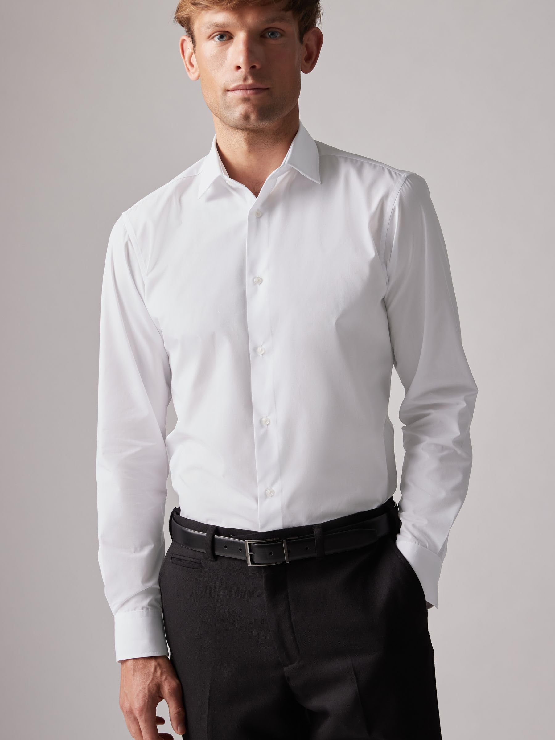 Next Easy-Care camicia polsino singolo 4 pezzi uomo