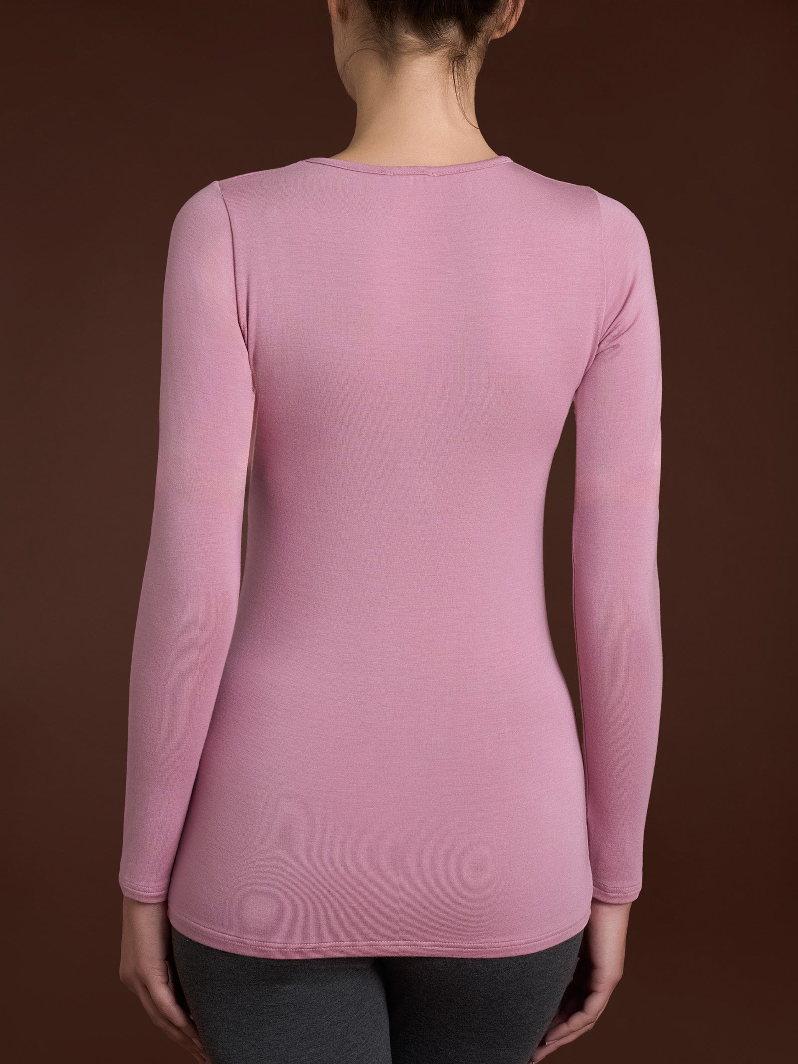 Ragno maglia girocollo Eco Viscosa manica lunga lilas