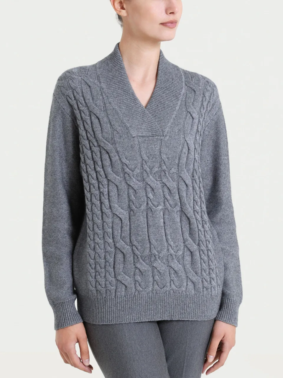 Ragno Natural Soft Maglia scollo V donna Ferro Mel. misto viscosa