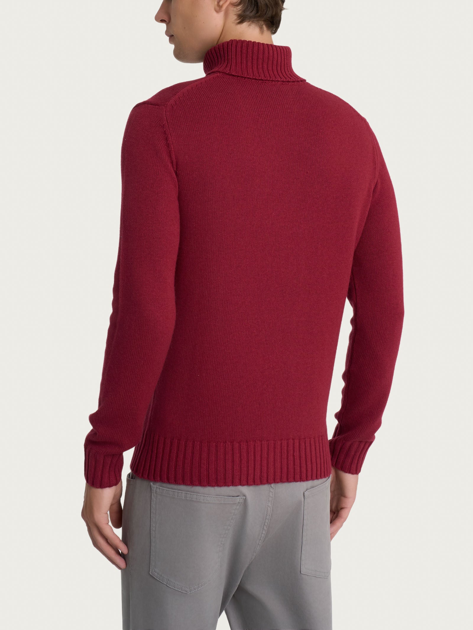 Ragno Merino Soft Dolcevita Collo Roule uomo lana Tibetan Red