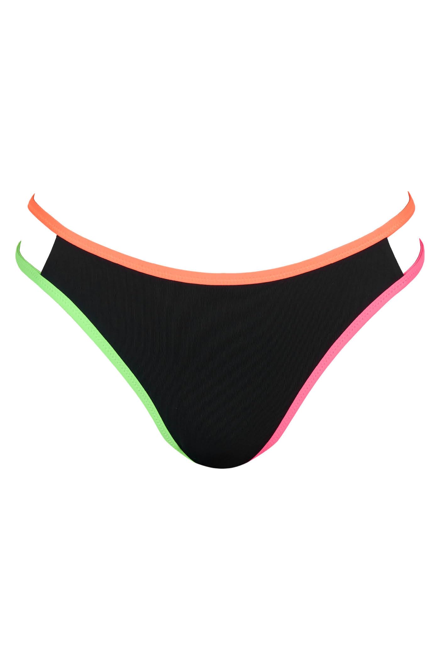 Goldenpoint Neon slip bikini sgambato cut-out tinta unita microfibra