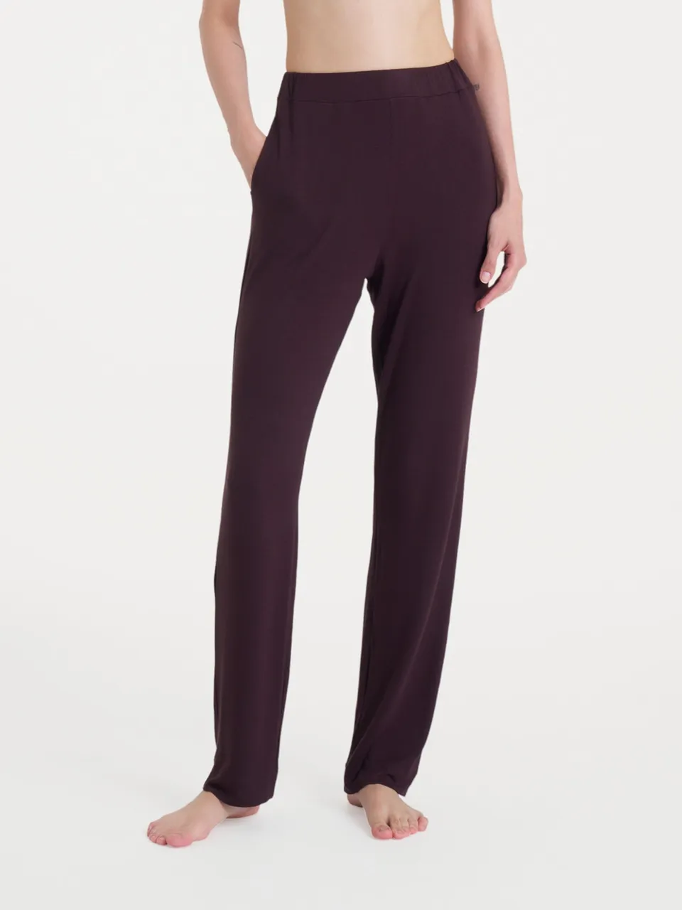 Ragno Viscosa Summer Straight Leg pantalone dritto marrone tasche
